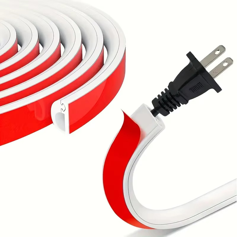1PC 1meter Flexible floor cable cover cord Self-Adhesive wall cord hider 