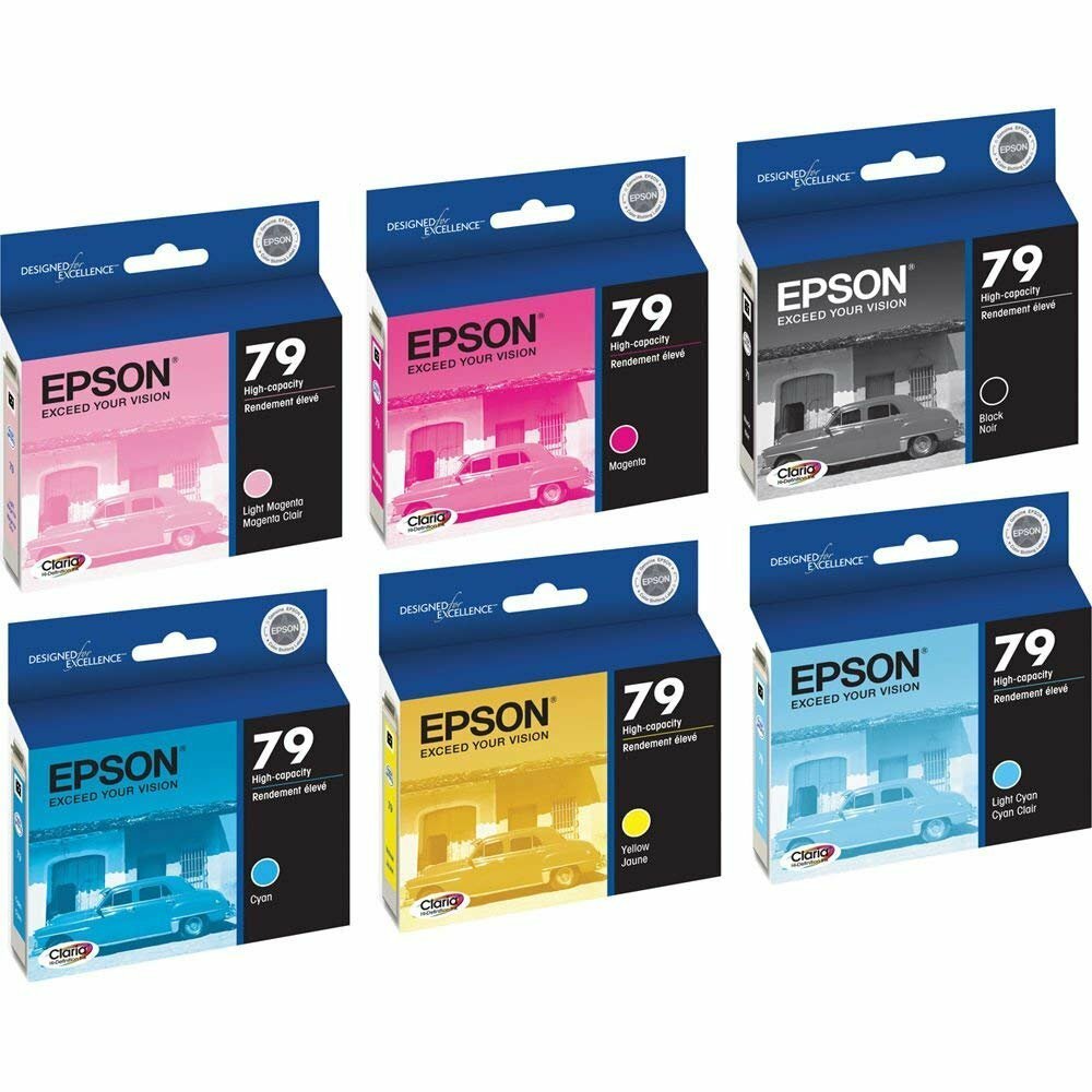6 Pack Genuine Epson 79 T079 Ink for Artisan 1430 Stylus Photo 1400