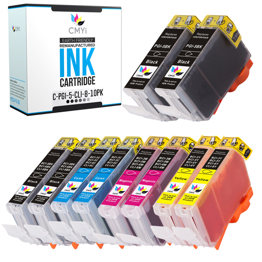 10PK PGI-5 and CLI-8 Ink Cartridges for Canon PIXMA iP4200 iP4300 iP4500 iP5200