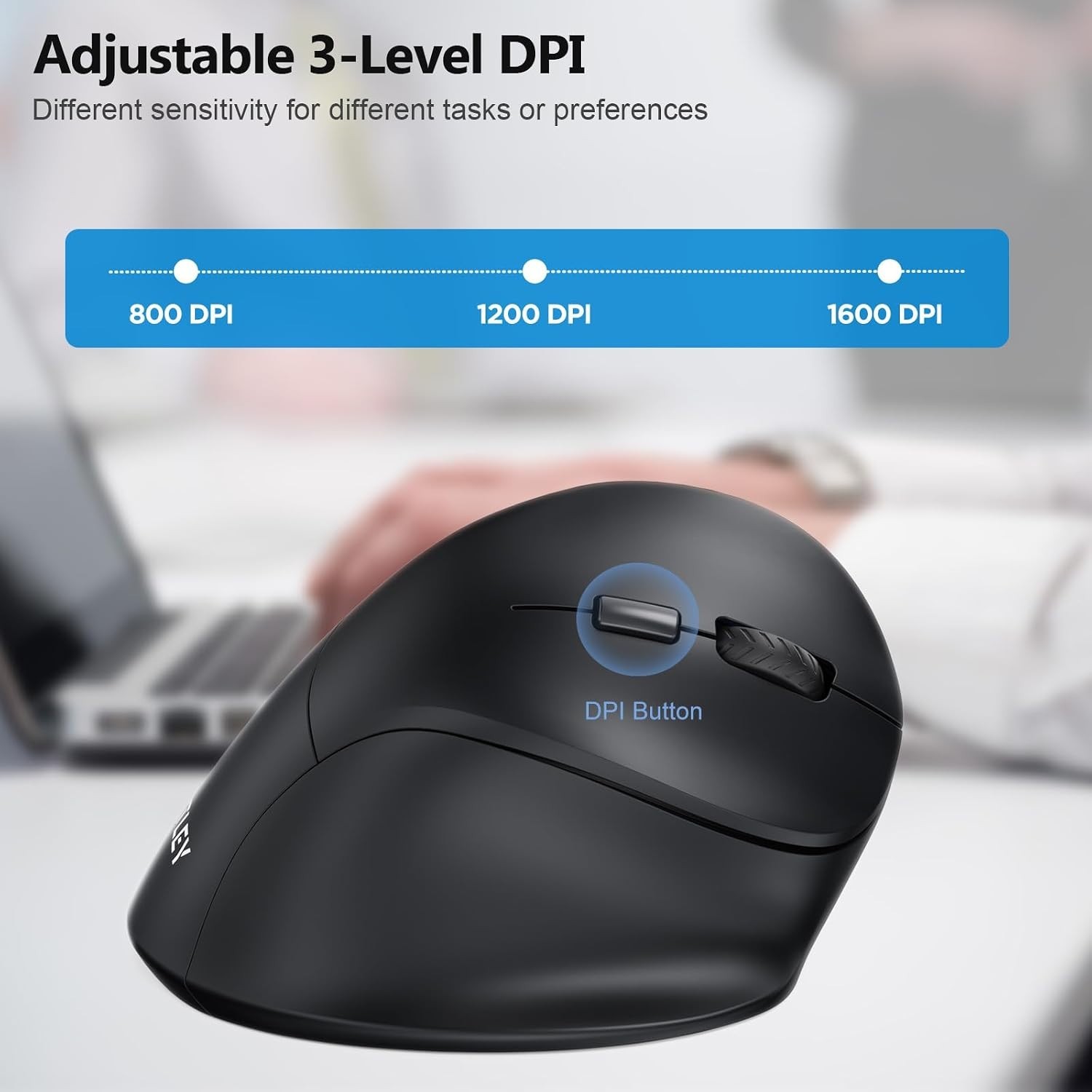 AUTLEY Ergonomic Mouse for Large Hands, Vertical Mouse, 2.4GHz Wireless T12-19