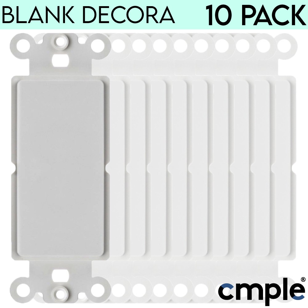 Wall Plate With Flexible Opening or Blank Insert for Decorator Wallplate White