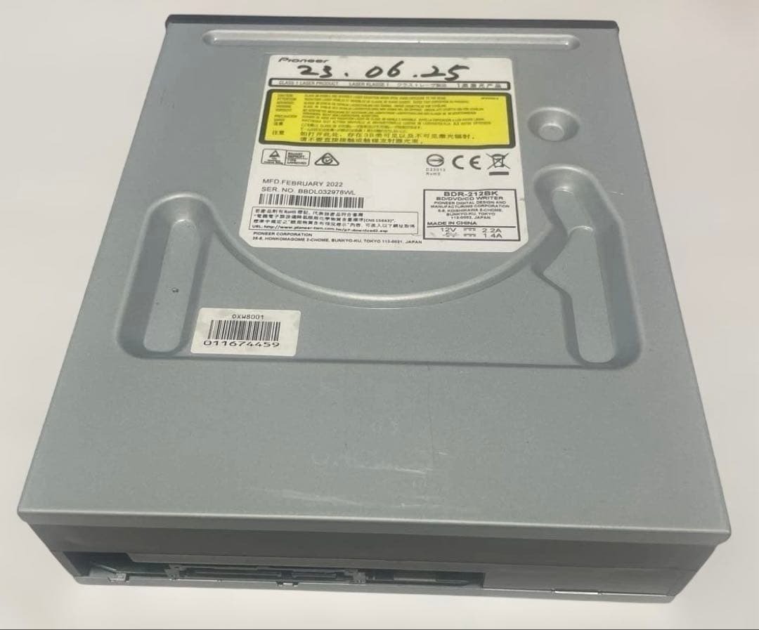 Pioneer BDR-212BK 16x Internal BD DVD CD Writer SATA M-DISC Tested Japan