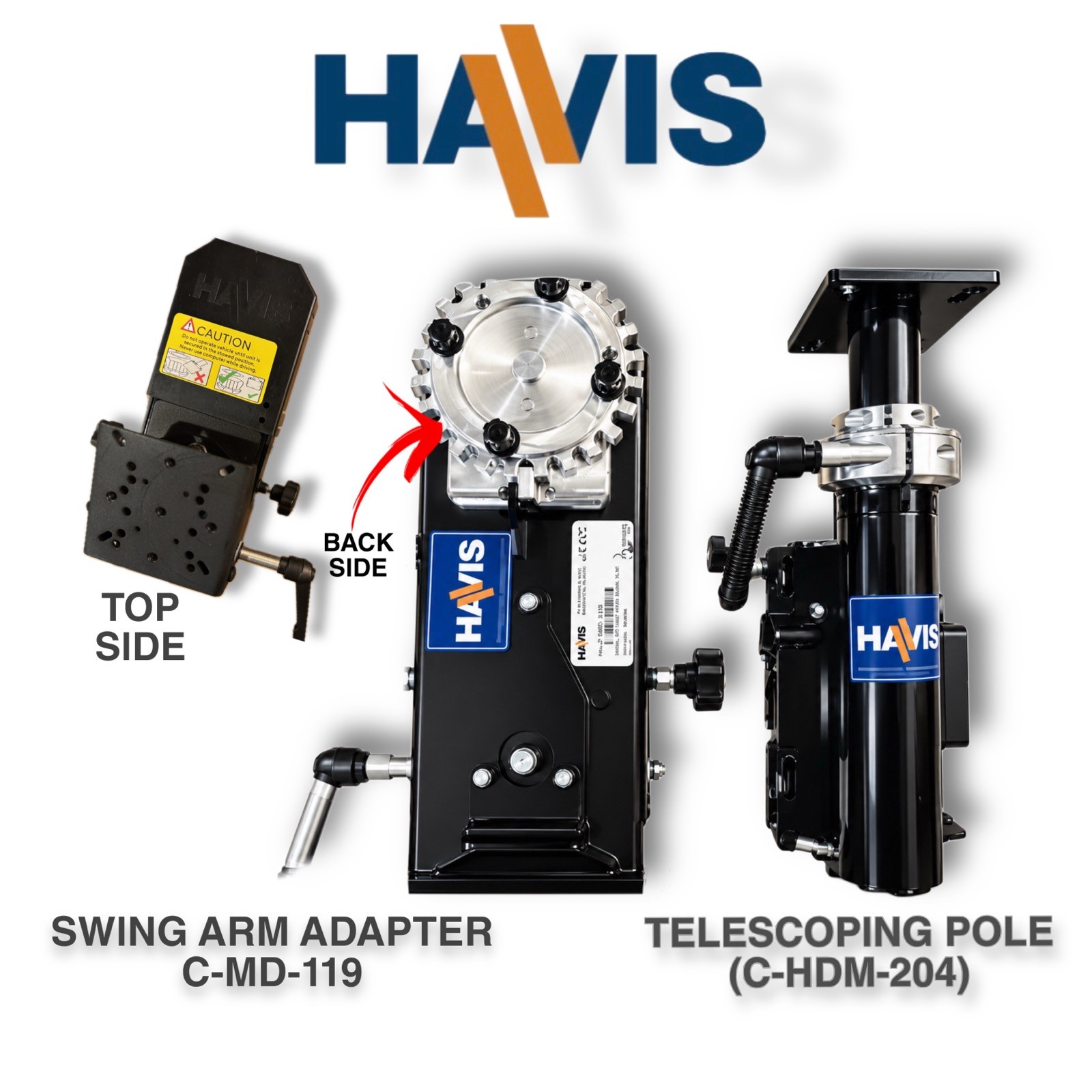 Havis® Swing Arm with Motion Heavy-Duty Telescoping Pole, Side Mount, (C-HDM-204