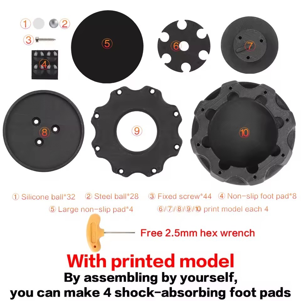 3D Printer Universal 4*Shock-absorbing Foot Pads for Bambu Lab Creality Anycubic