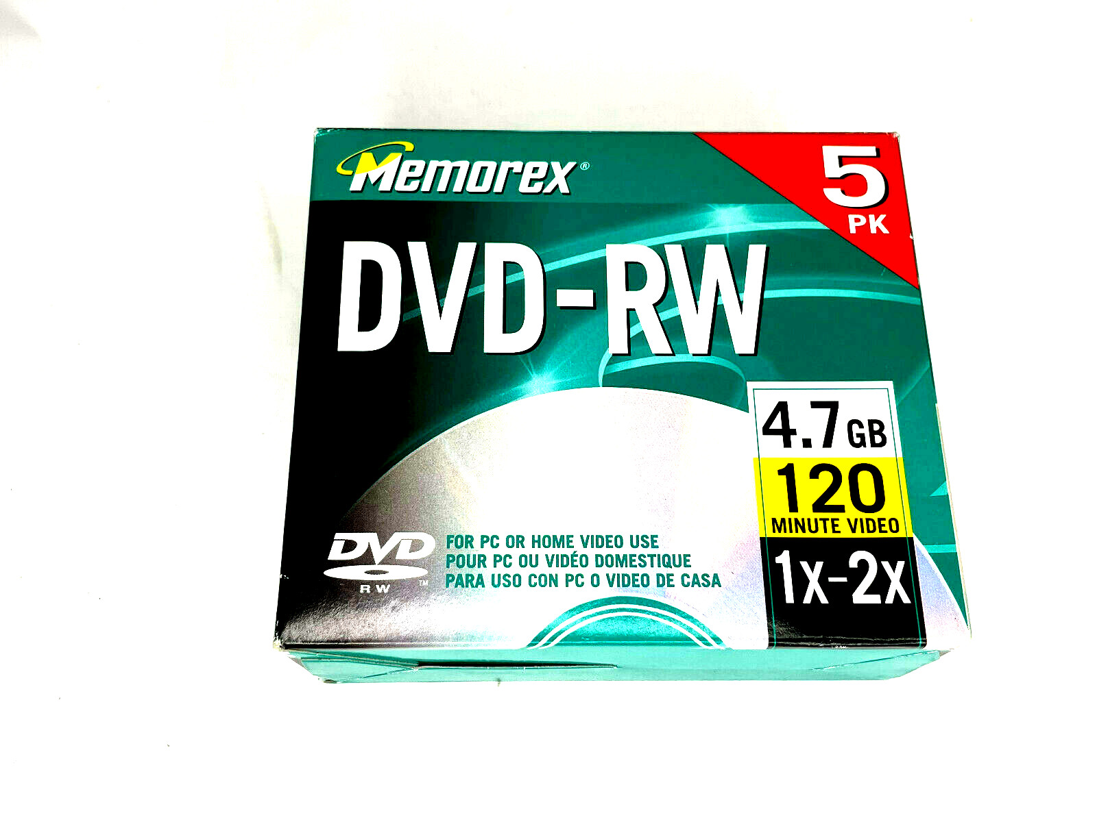 Memorex DVD-RW 1x 2x 4.7GB 120Mins 5-pack NEW Sealed 9C