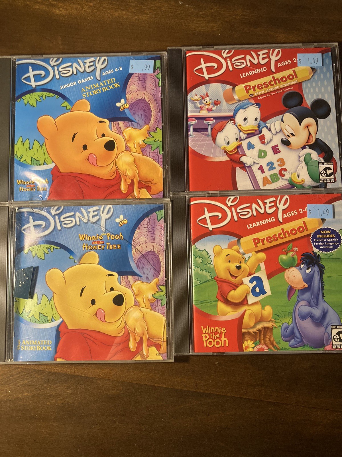 Lot of 4 Vintage Disney Learning: Preschool & Kindergarten Creativity CD-ROM
