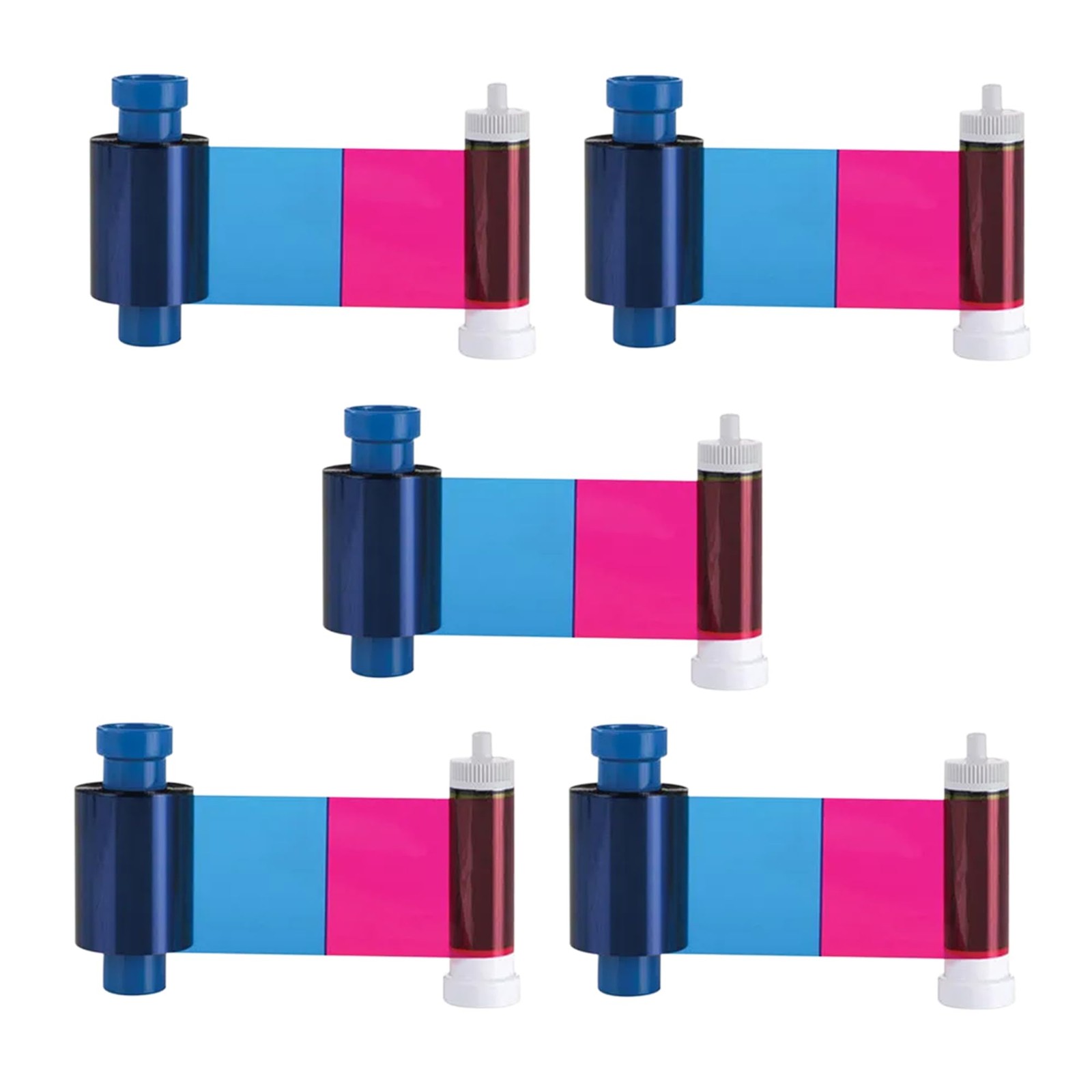 Bodno 5 x Magicard Pronto100 Printer MD100YMCKO Color Ribbon - YMCK0 -100 Prints