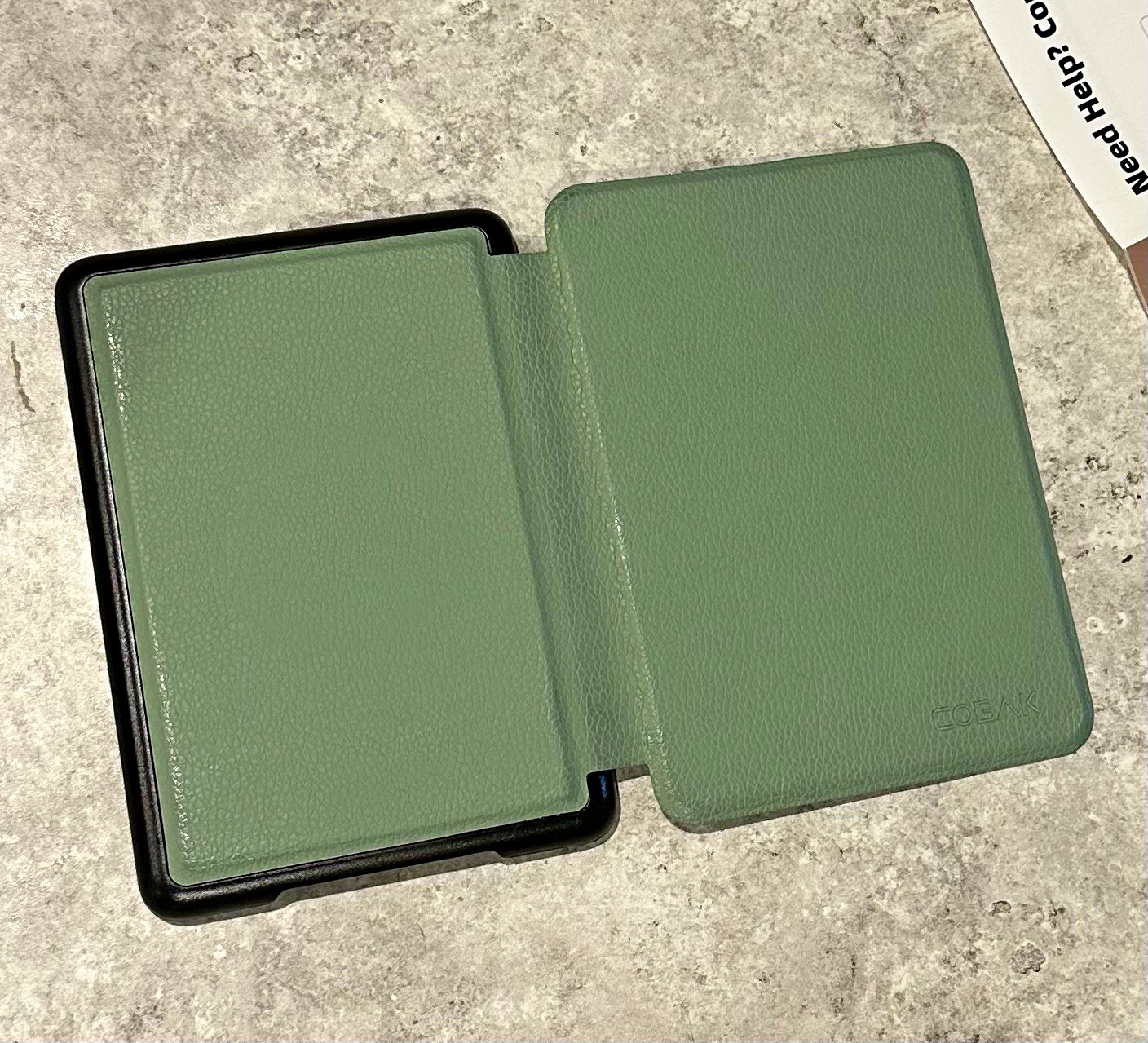 Cobak Folding Folio Case Synthetic Leather Hard Shell Cover, Green
