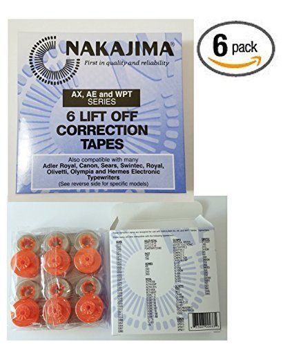 (6) Nakajima LO001 AE-580, AE-500 AE-710 Typewriter Correction Lift Off Tapes