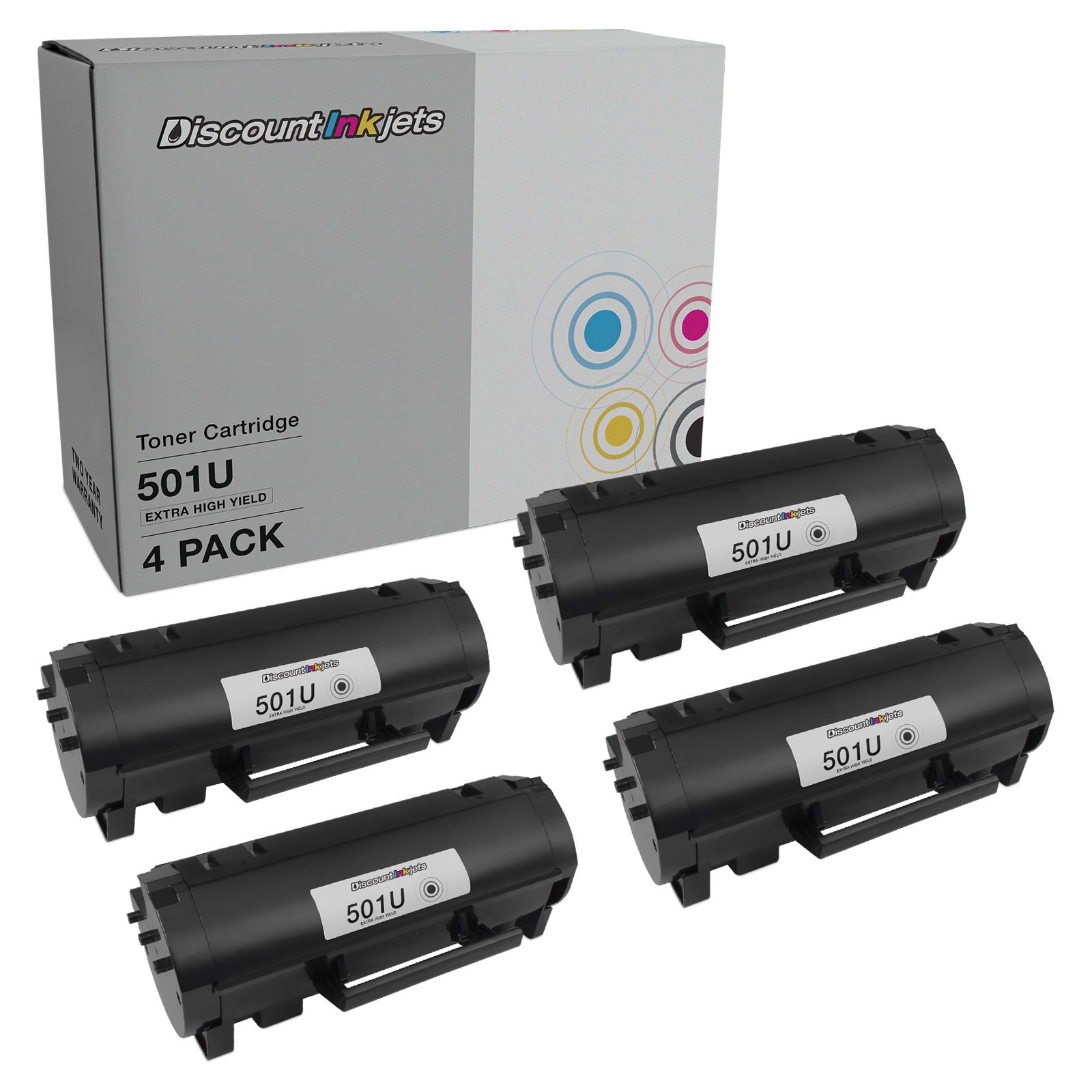 4PK 50F1U00 Toner for Lexmark 501U BLACK Ultra High Yield MS510 MS610de MS610dte