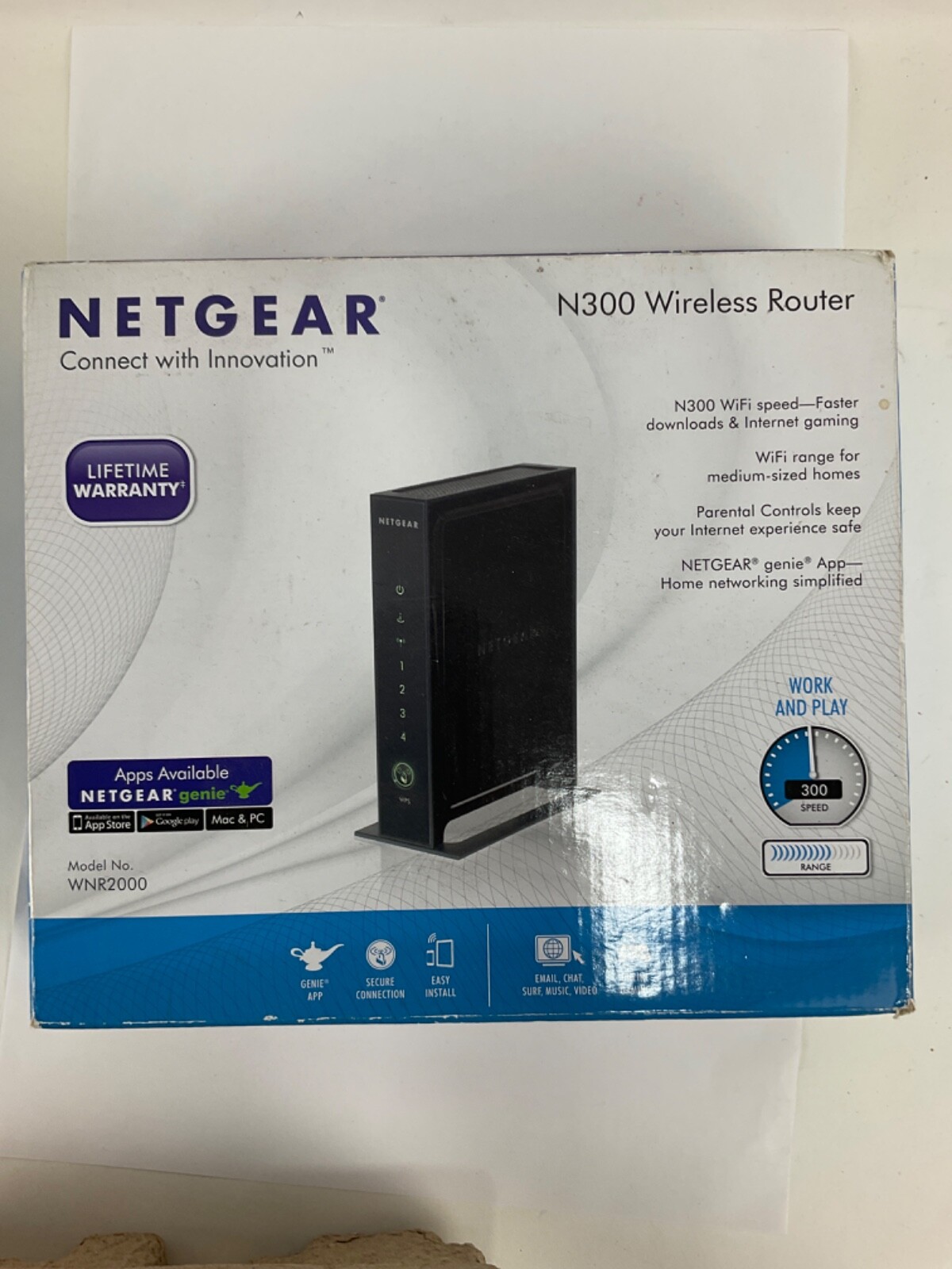 NETGEAR N300 WiFi Wireless Router Up to 300Mbps WNR2000