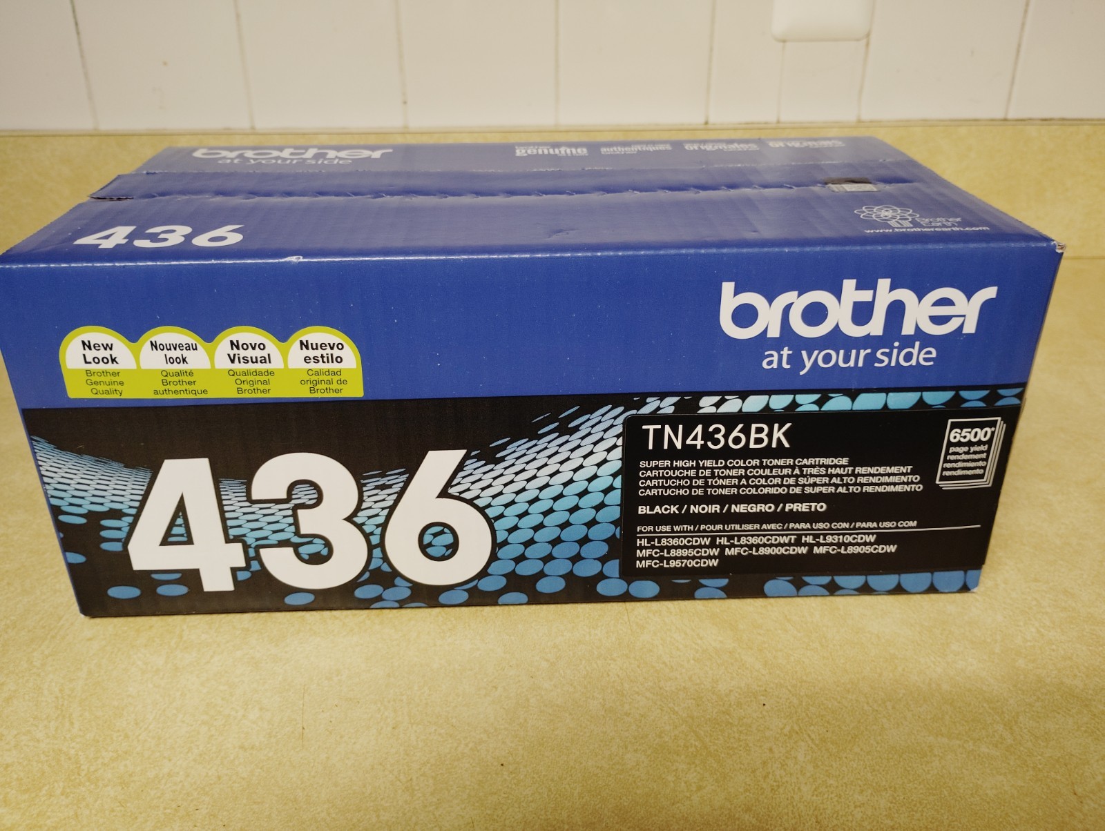Brother Genuine TN436 BK New Unopened Box 6500 Page Yield Super High Yield.