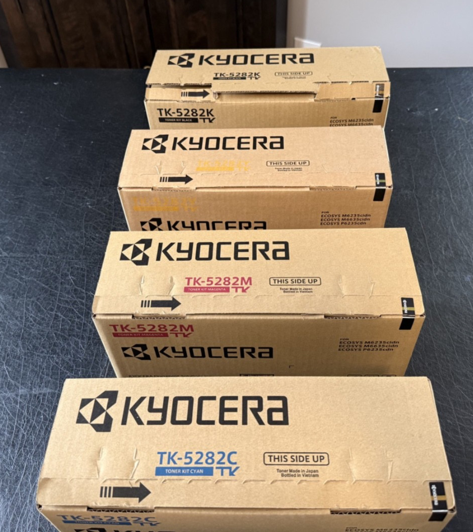 Kyocera TK-5282 Full Set CMYK Genuine OEM Toner (Sealed New in Box) *READ*