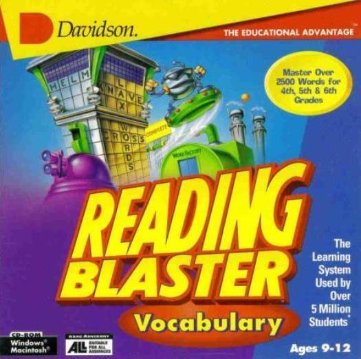 Reading Blaster Vocabulary PC MAC CD learn read words spell letter puzzle game