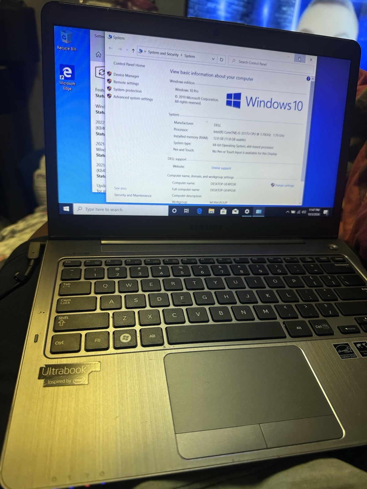 Samsung Series 5 Ultra 13.3" NP530U3C i5-3317U 12GB 1TB HDD Win10 Pro