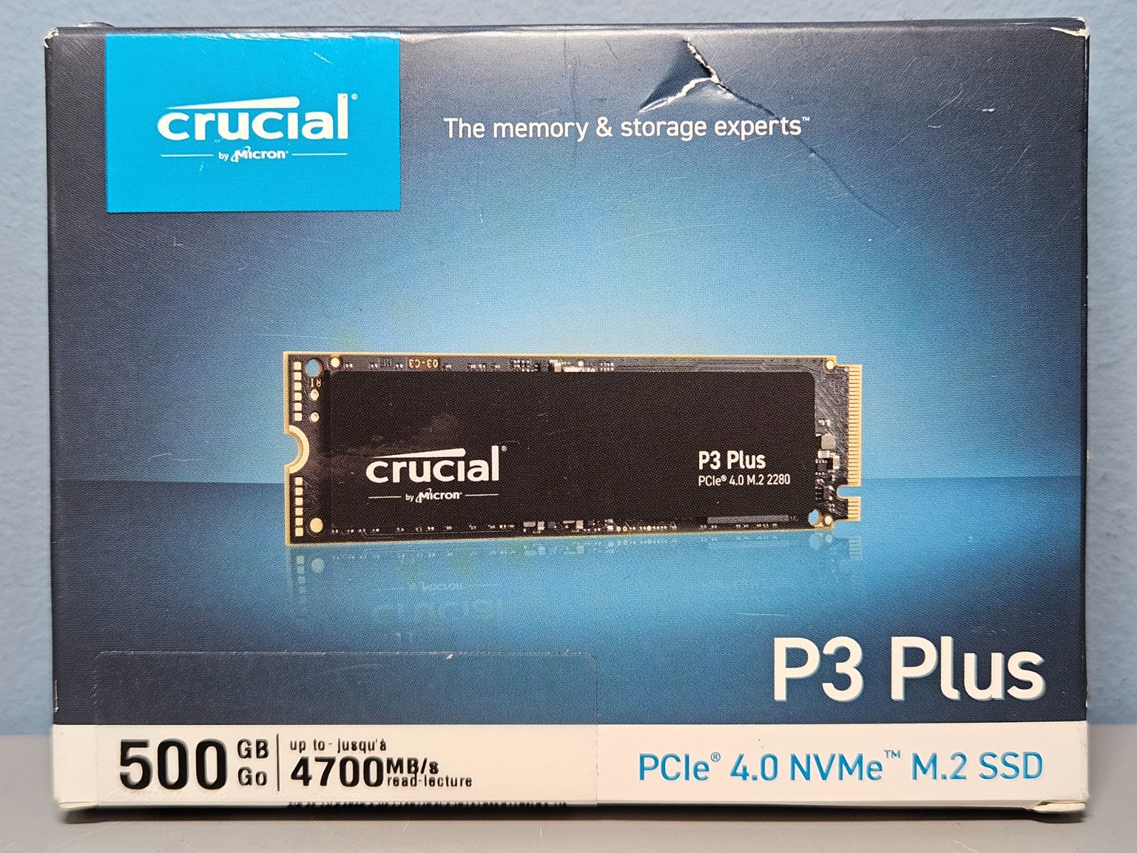 Crucial Micron P3 Plus 500GB PCle 4.0 NVMe M.2 SSD 4700 MB/s - New & Sealed