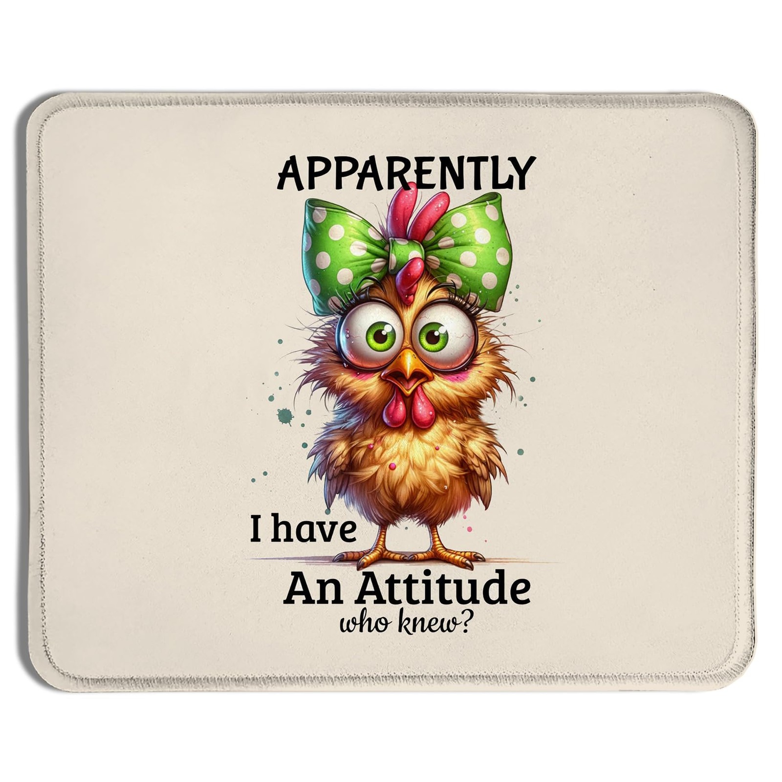 Qykwz Funny Chicken Mouse Pad 9.5x7.9 Inch, Funny Chicken Gifts,Coquette Gree...