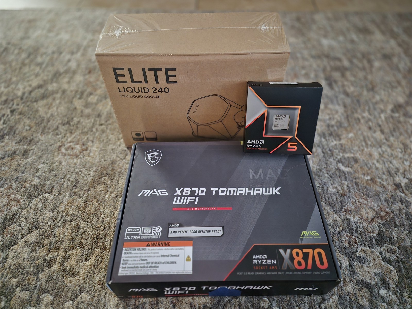 Ryzen 5 9600X CPU + MSI MAG X870 Tomahawk Wifi + Cooler Master Elite AIO Bundle