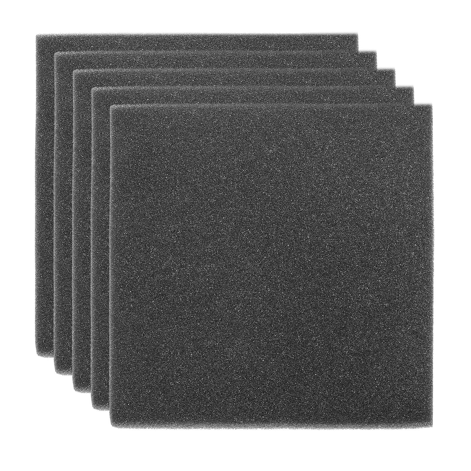 5pcs 8" x 8" x 0.39" Filter Foam Sponges Fan Replacement Filters, Black