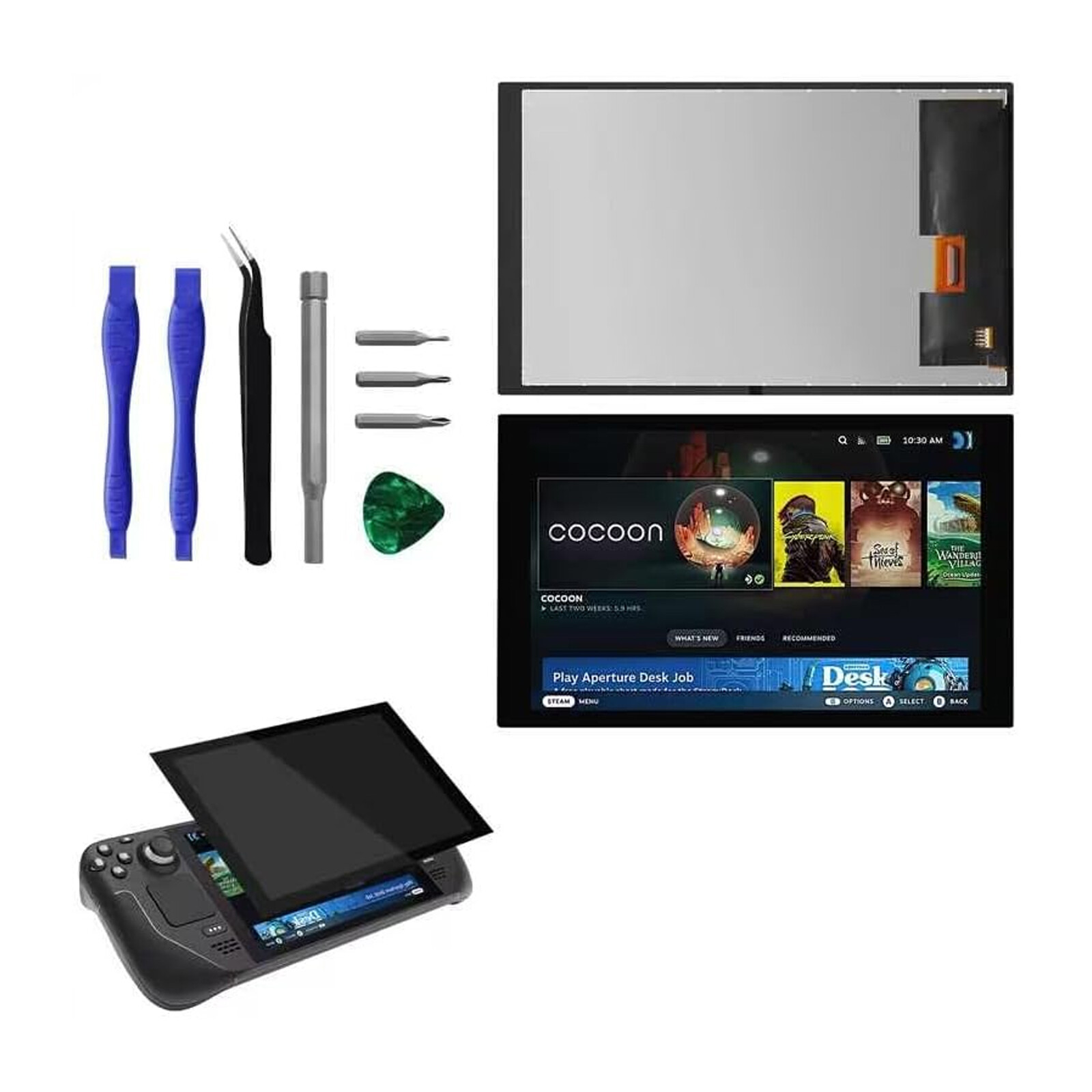 For Steam Deck Handheld Game Console LCD Display Touch Screen Replacement IPS