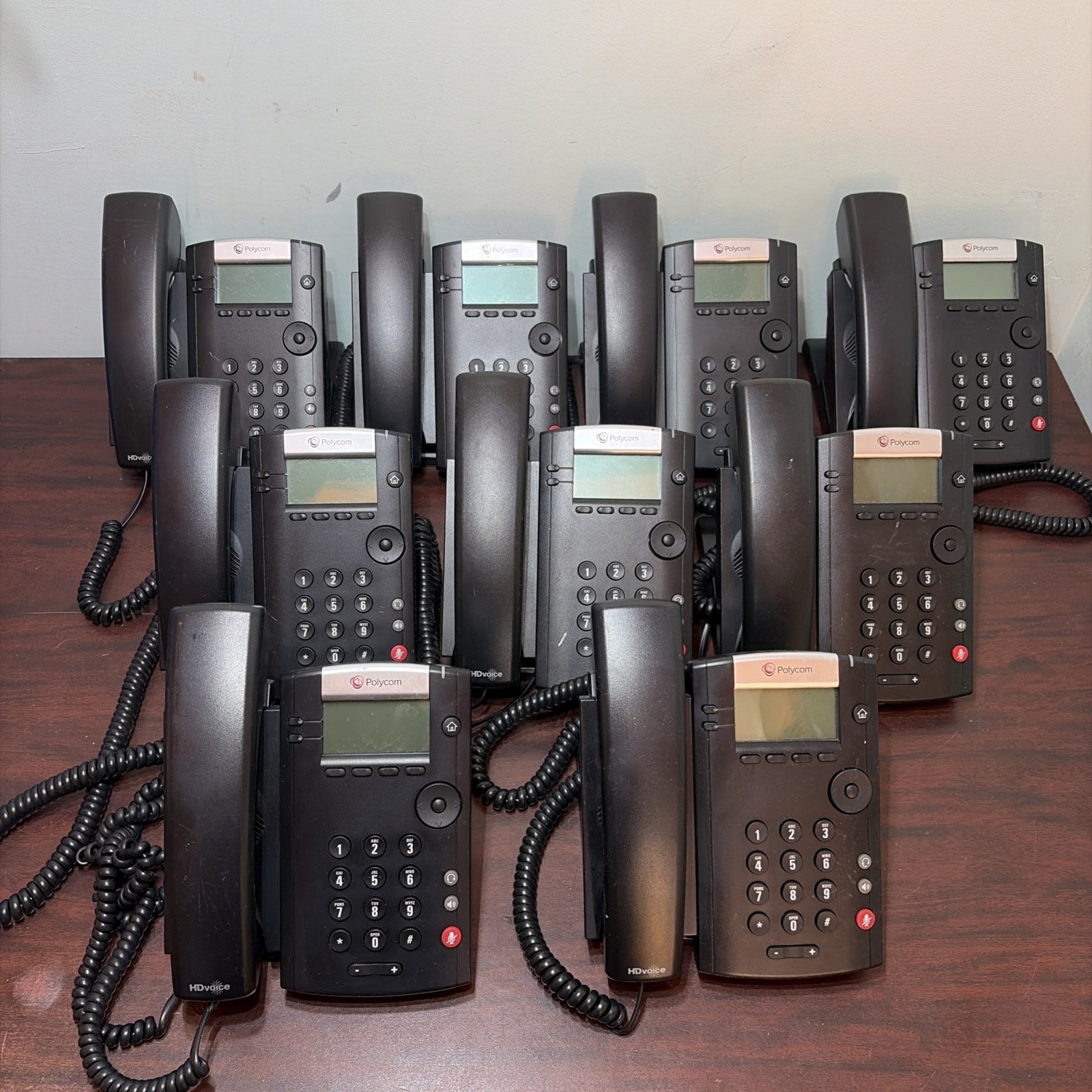 Lot of 9 Polycom VVX201 VoIP Business Phone 2201-40450-001
