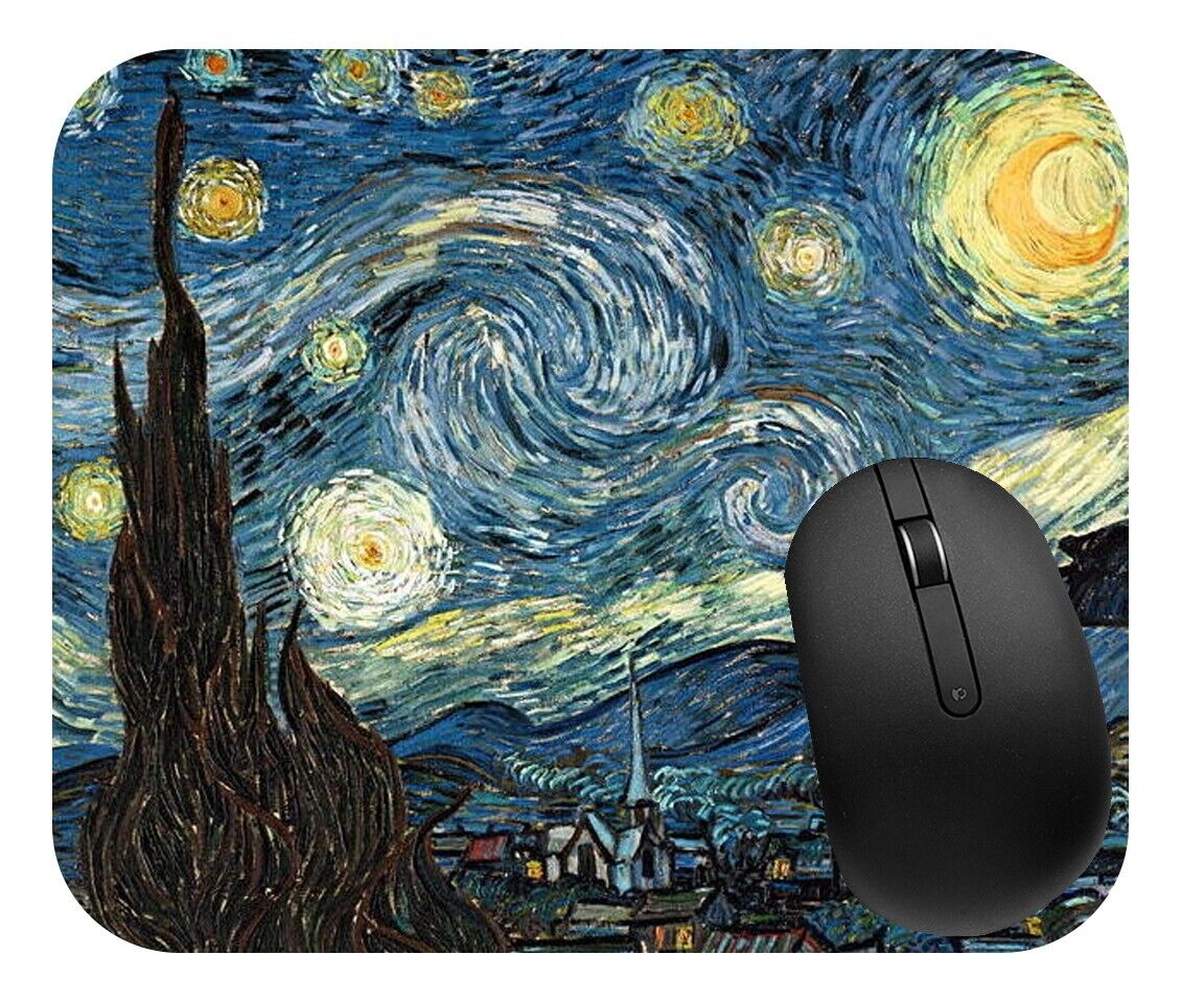 Museum Art: Van Gogh- Starry Night, Large Computer Mouse Pad 1/4