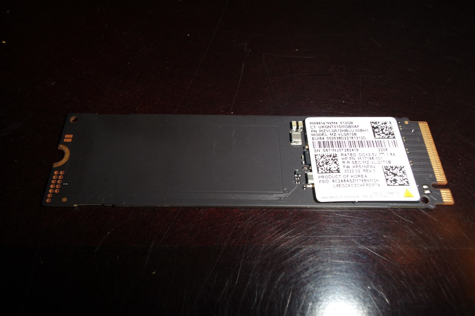 Samsung PM991a MZ-VLQ512B 512 GB NVMe 80mm Solid State Drive (95%)