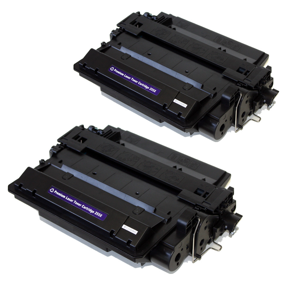 2PK CE255X Toner Cartridge for HP55X LaserJet P3015