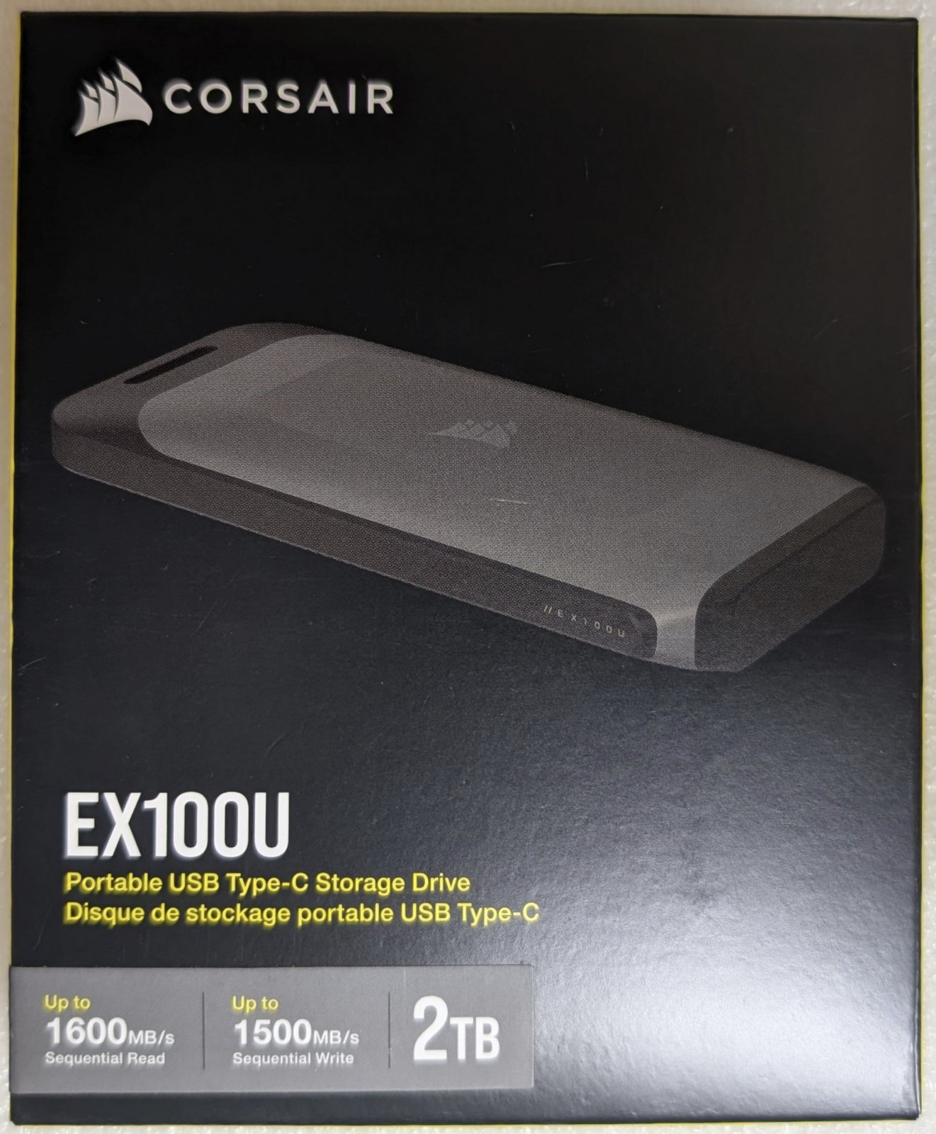 REFURBISHED CORSAIR 2TB EX100U Portable USB-C SSD CSSD-EX100U2TB/RF2