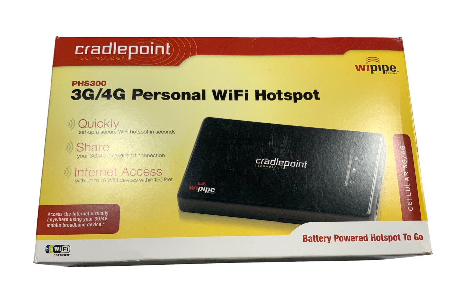 WIFI Hotspot Wipipe Cradlepoint PHS 300 3G/4G Personal Hotspot,