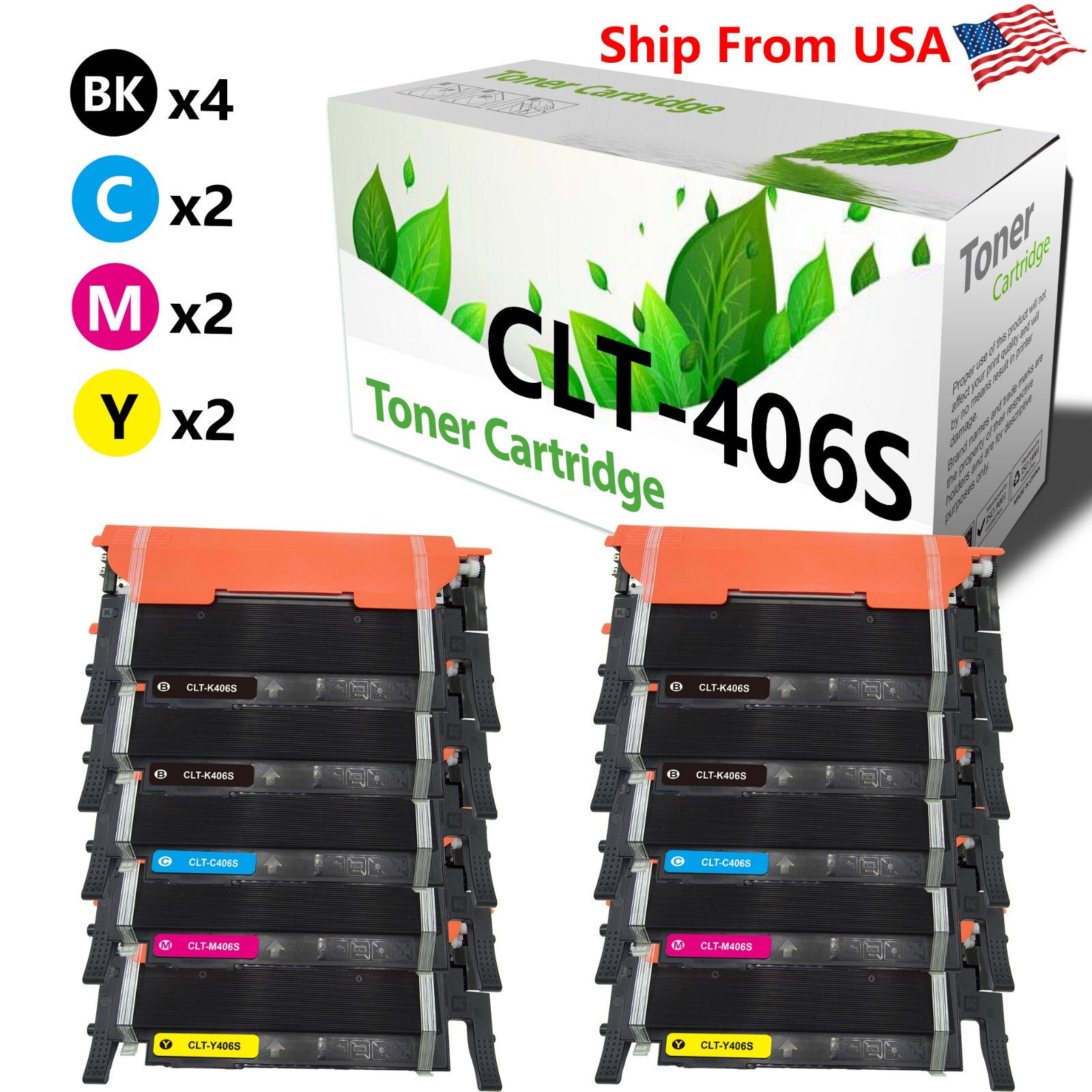 10-Pack 406S CLT-406S Toner Cartridge CLT406S for CLP 360 365 Printer