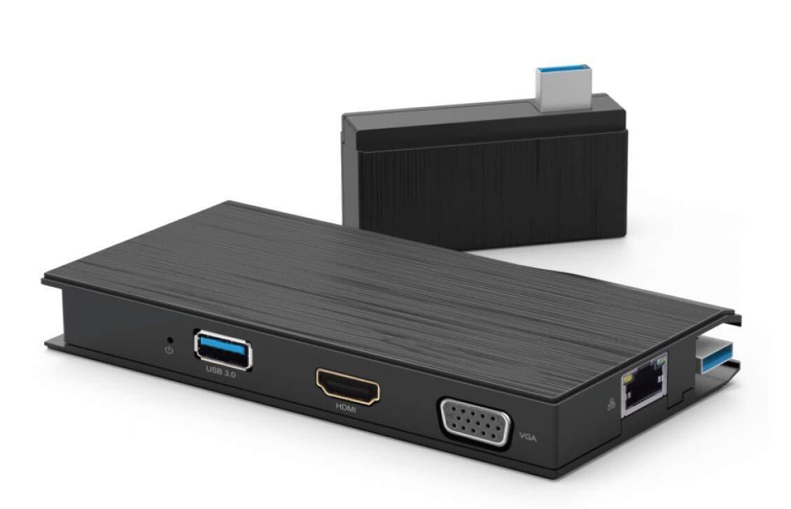VisionTek VT100 Portable USB-A Dual Monitor Hub - 1x HDMI, 1x VGA, 2x USB Por...