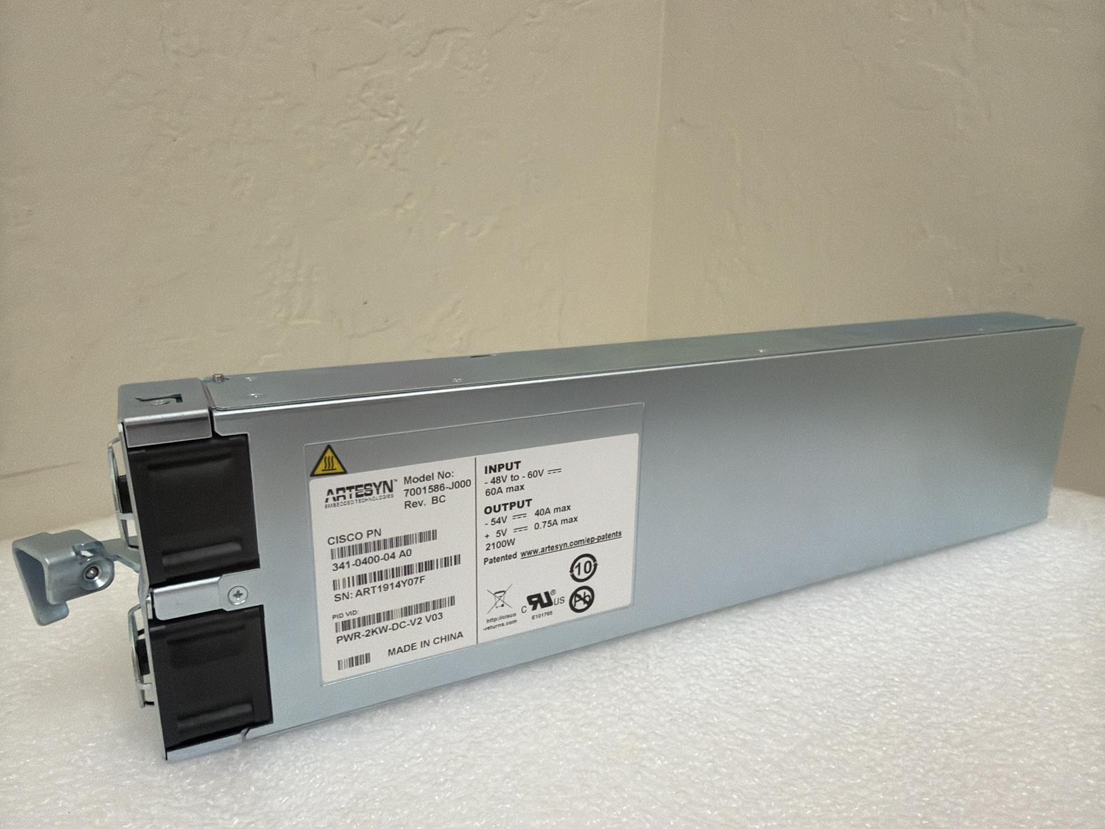 ARTESYN 7001586-J000 CISCO 341-0400-04 PWR-2KW-DC-V2 POWER SUPPLY