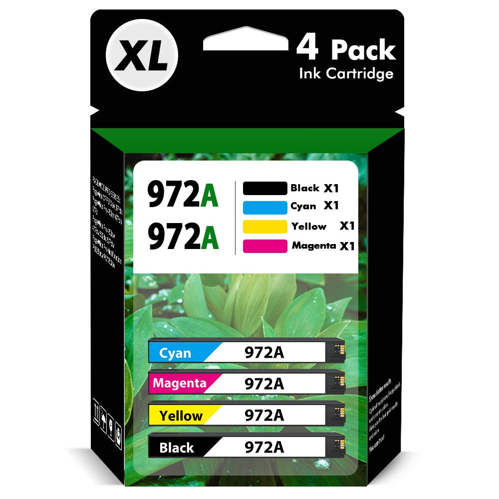 972 972A Ink Cartridges for HP PageWide Pro 452dw 477dw 552dw 577dw 452dn 4PACK