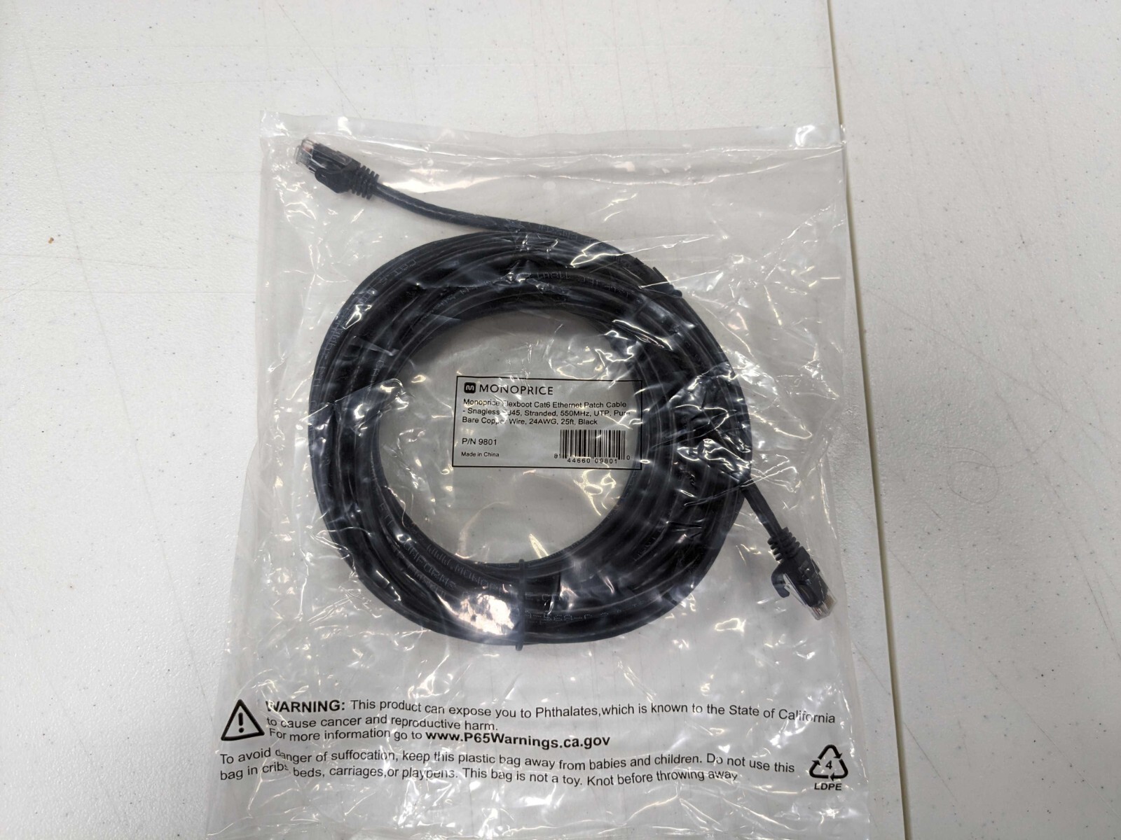 Case of 40 - Monoprice 25ft CAT6 BLACK Cable patch cable wire cord