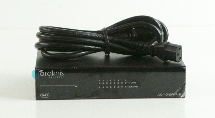 Araknis AN-110-SW-R-8 Series 8 Port Rack Unmanaged Gigabit Network Switch j754