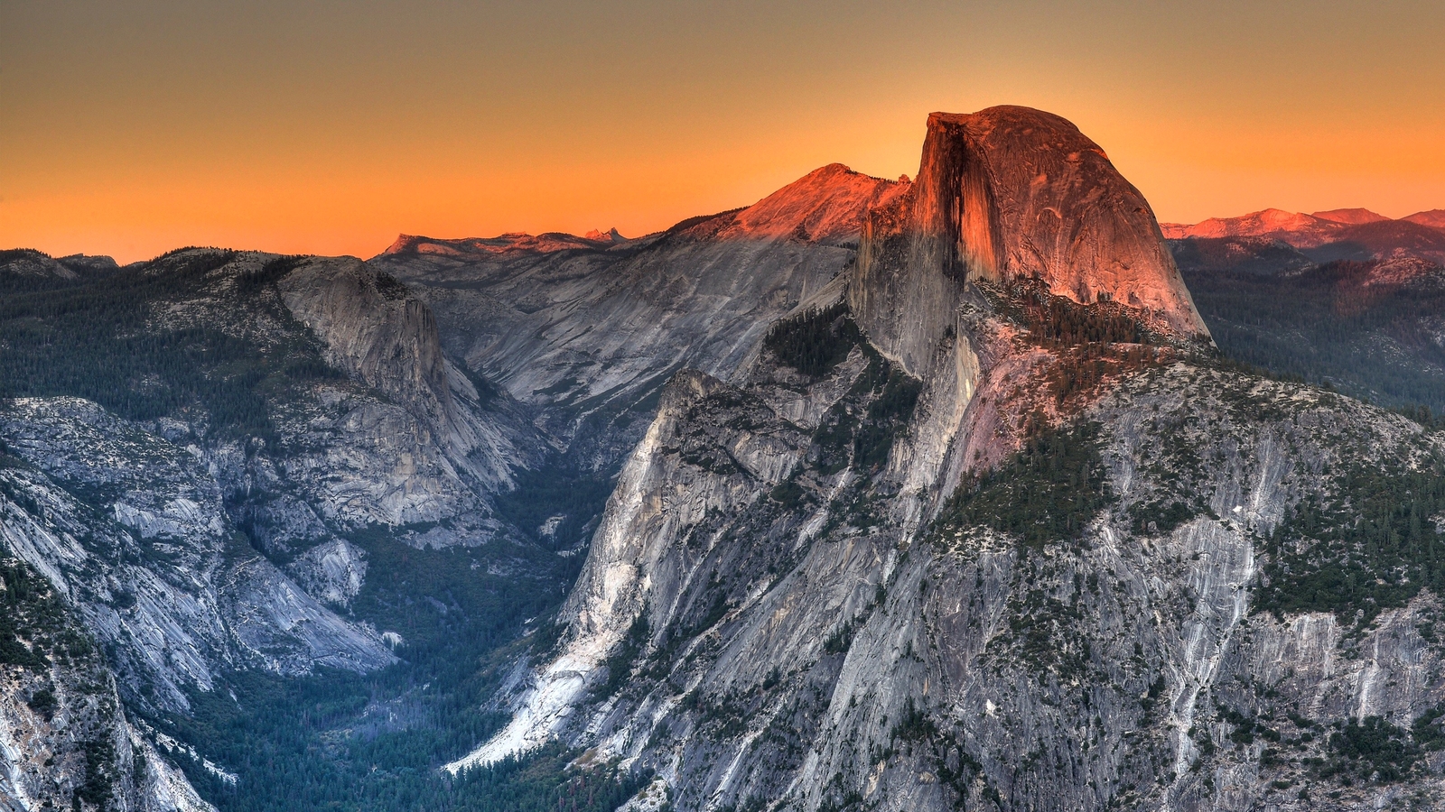 Landscape nature mountain top sunset yosemite national Custom Gaming Mat Desk