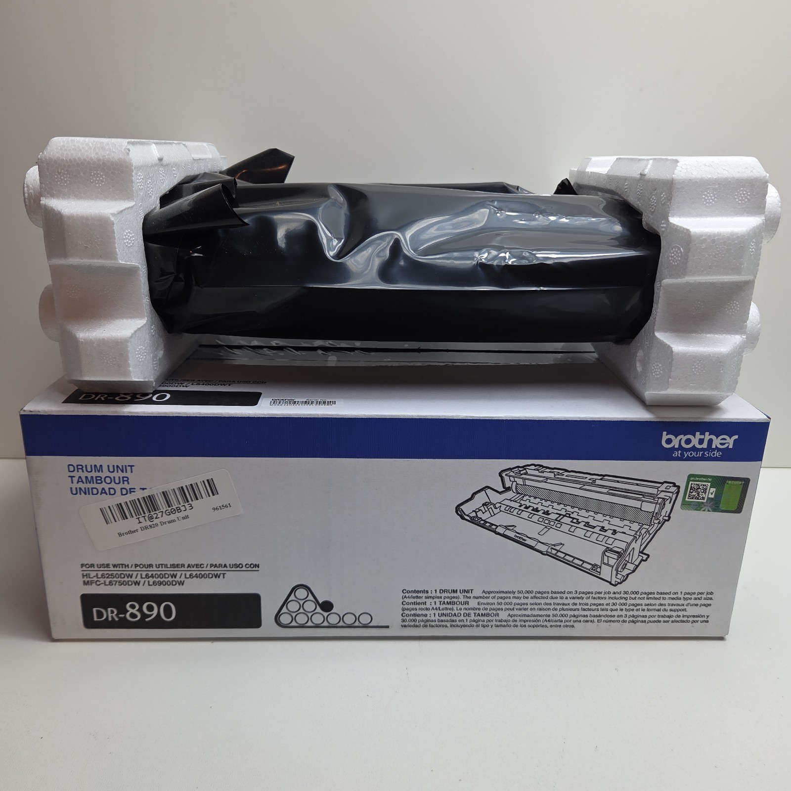 GENUINE - BROTHER DR-890 DRUM UNIT - 30,000 PAGES - OPEN BAG