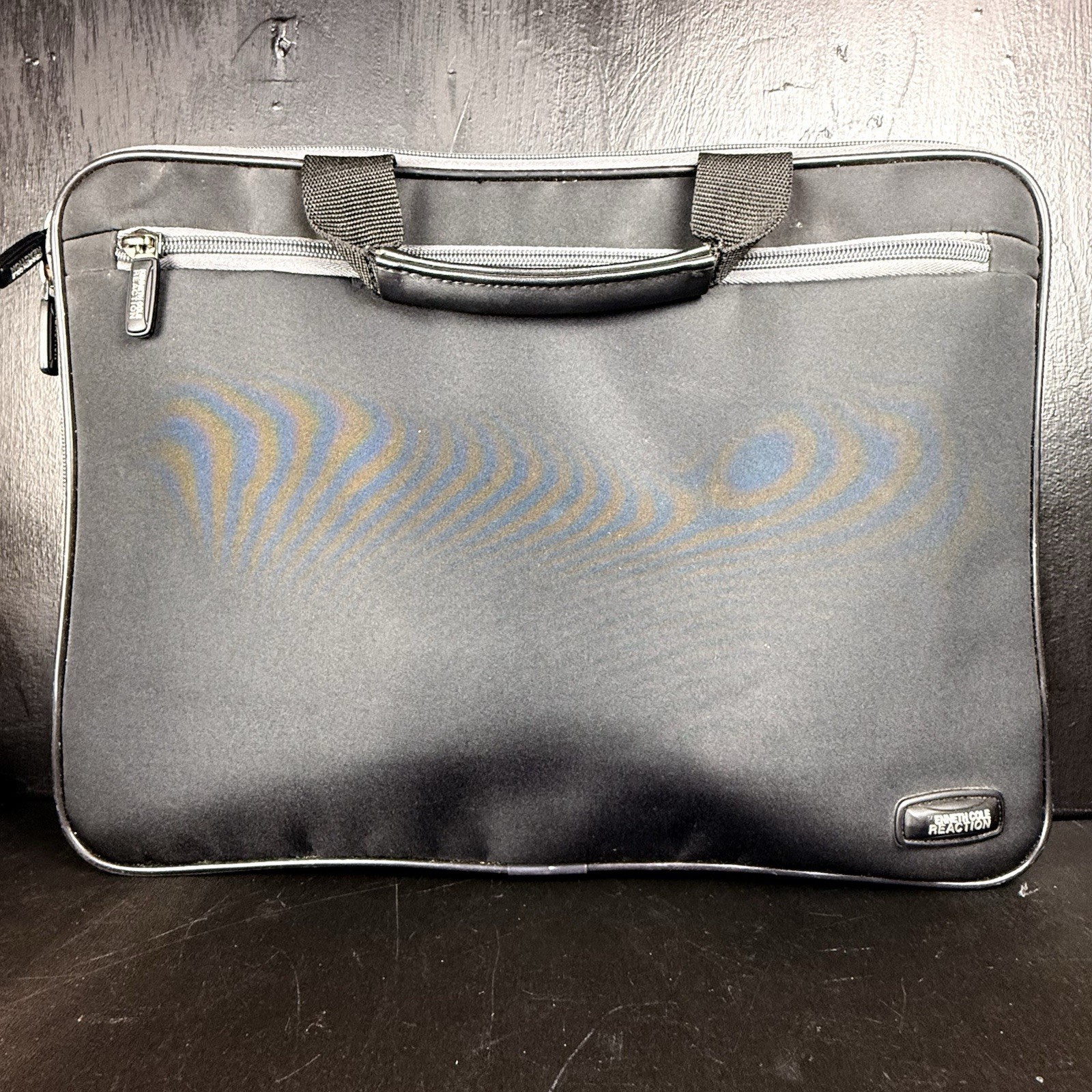Kenneth Cole Reaction Black Slim Laptop Sleeve Case Travel Briefcase Padded Bag