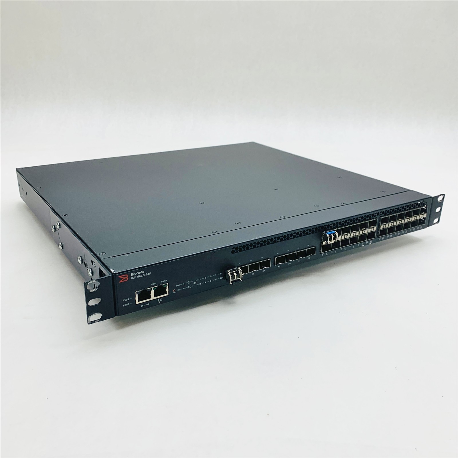 Brocade ICX 6610-24F-E 24-SFP Gigabit Managed Ethernet Network Switch w/ 2x PSU