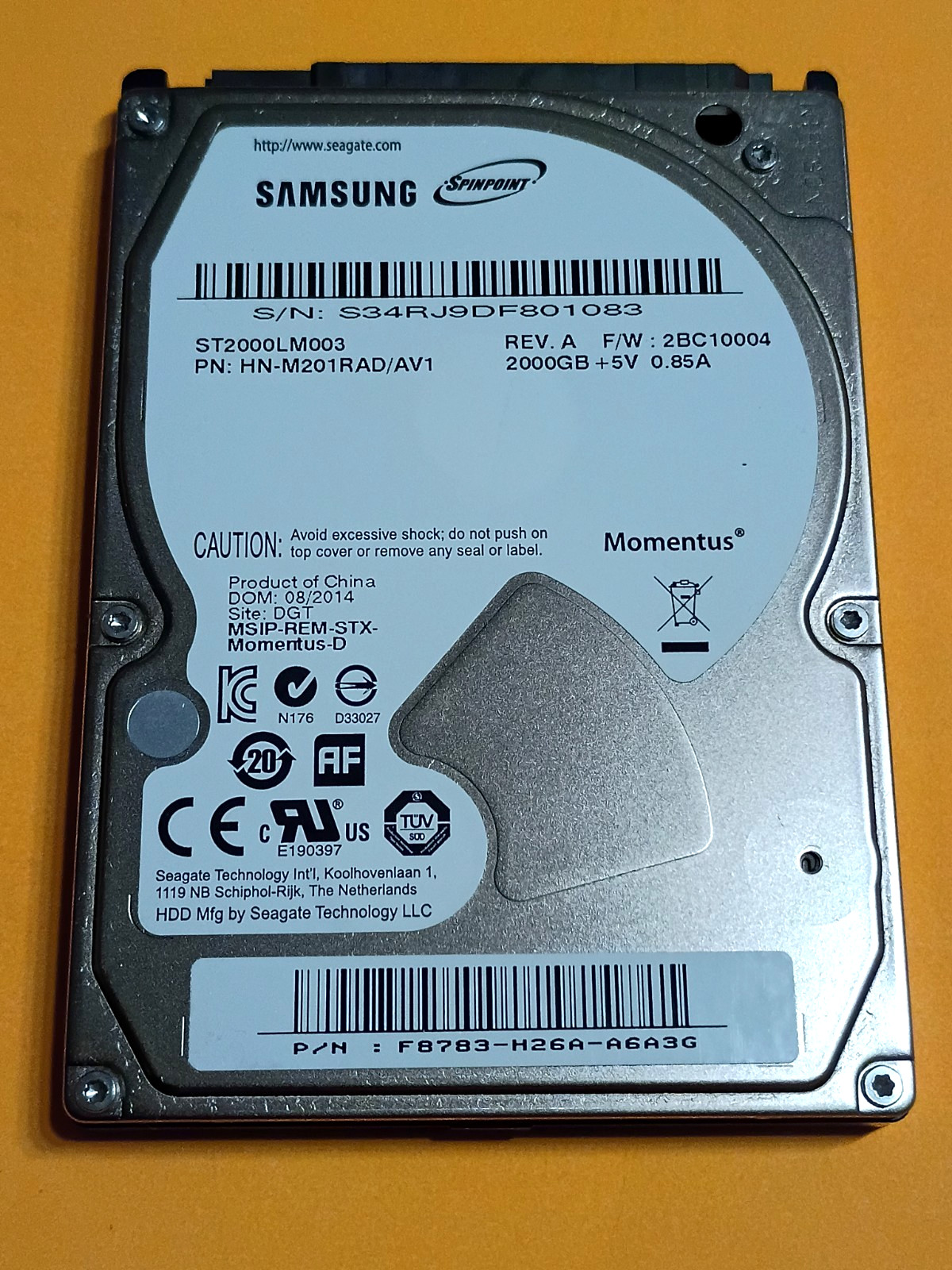 2TB 2000GB Seagate ST2000LM003 2.5" Hard Drive - [3,881 Hours] Low Hours✅