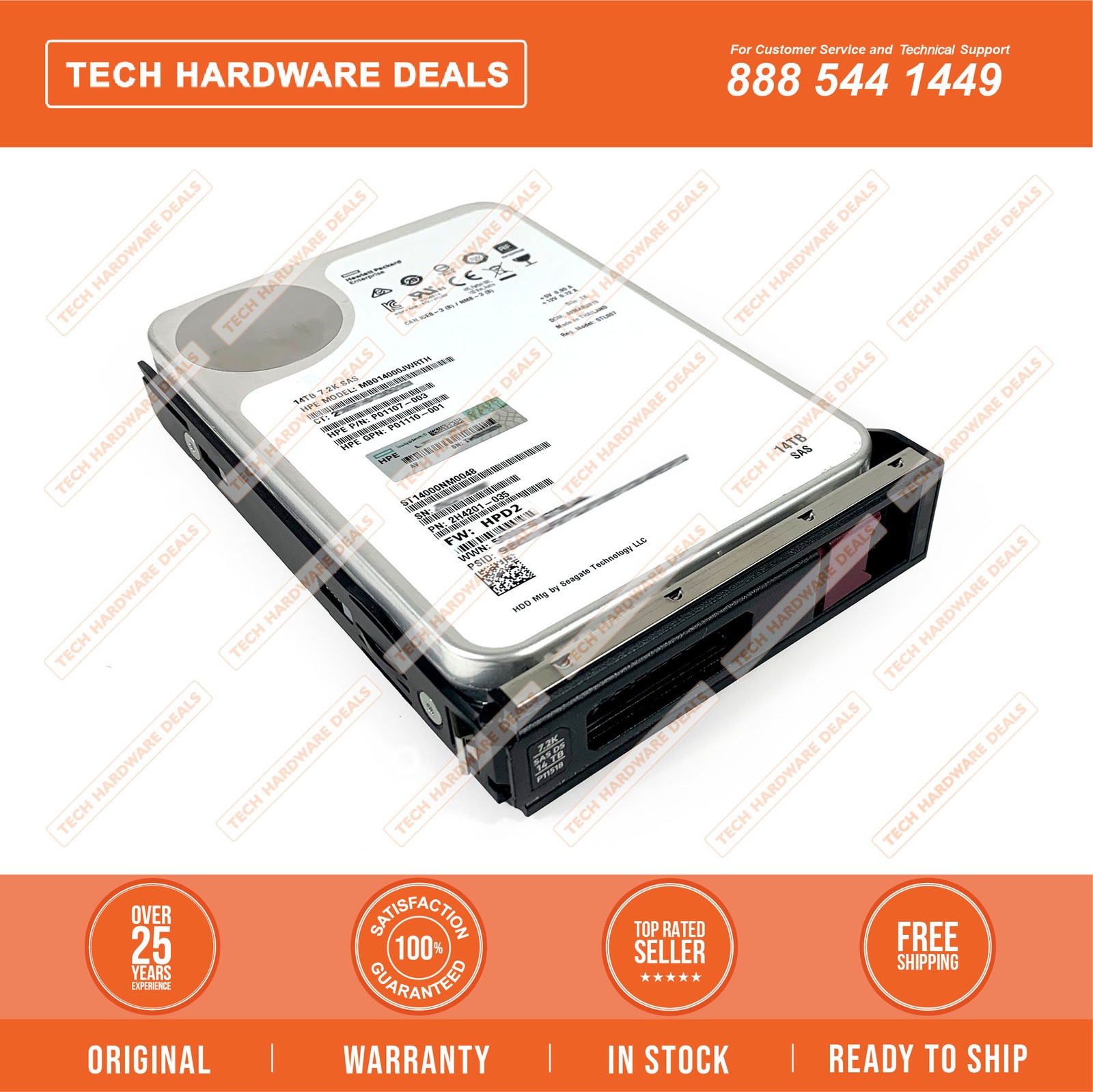 MB014000JYCJV    HPE 14TB SAS 12G 7.2K LFF LP He 512e DS HDD