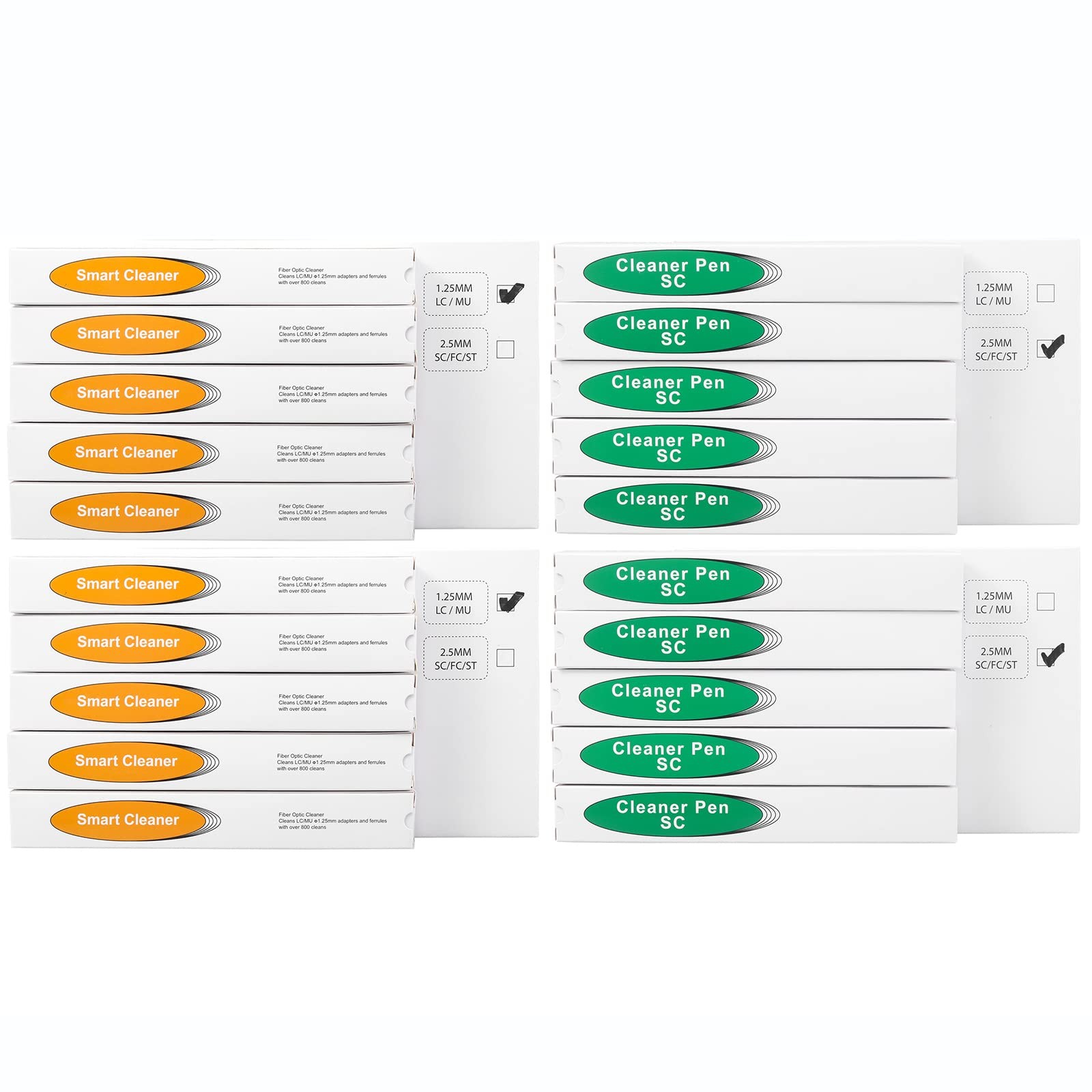 Duogalia 20 Pack Fiber Cleaner Fiber Optic Tools Cleaning Pen 1.25 Mm/ 2.5mm