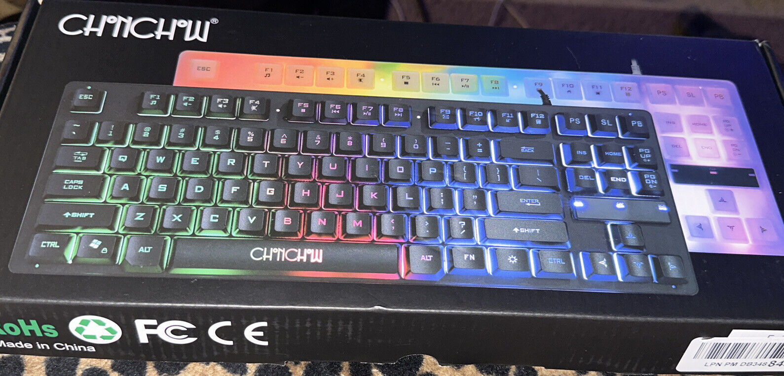CHONCHOW RGB Compact Gaming Keyboard, USB Wired 87 Keys Gaming Keyboard LED R...
