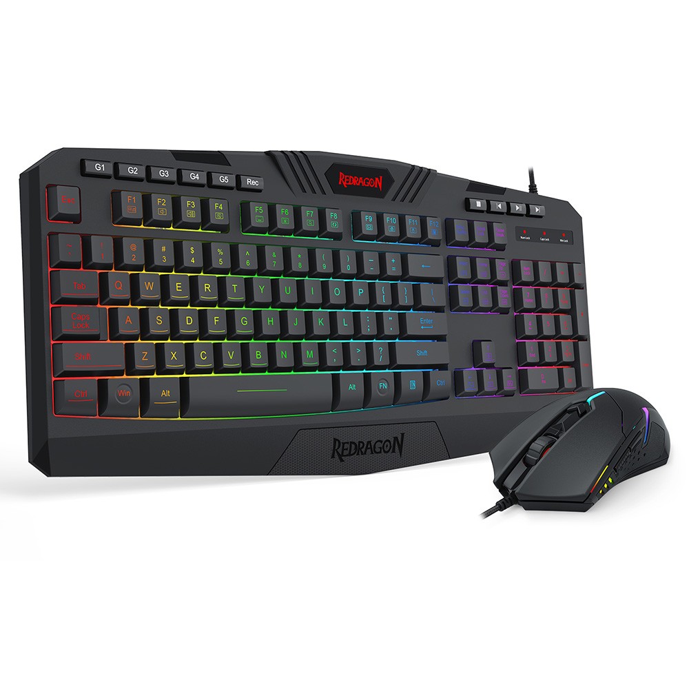 REDRAGON S101 Wired RGB Gaming Keyboard &Mouse Combo 25 Anti-Ghost Keys 7200 DPI