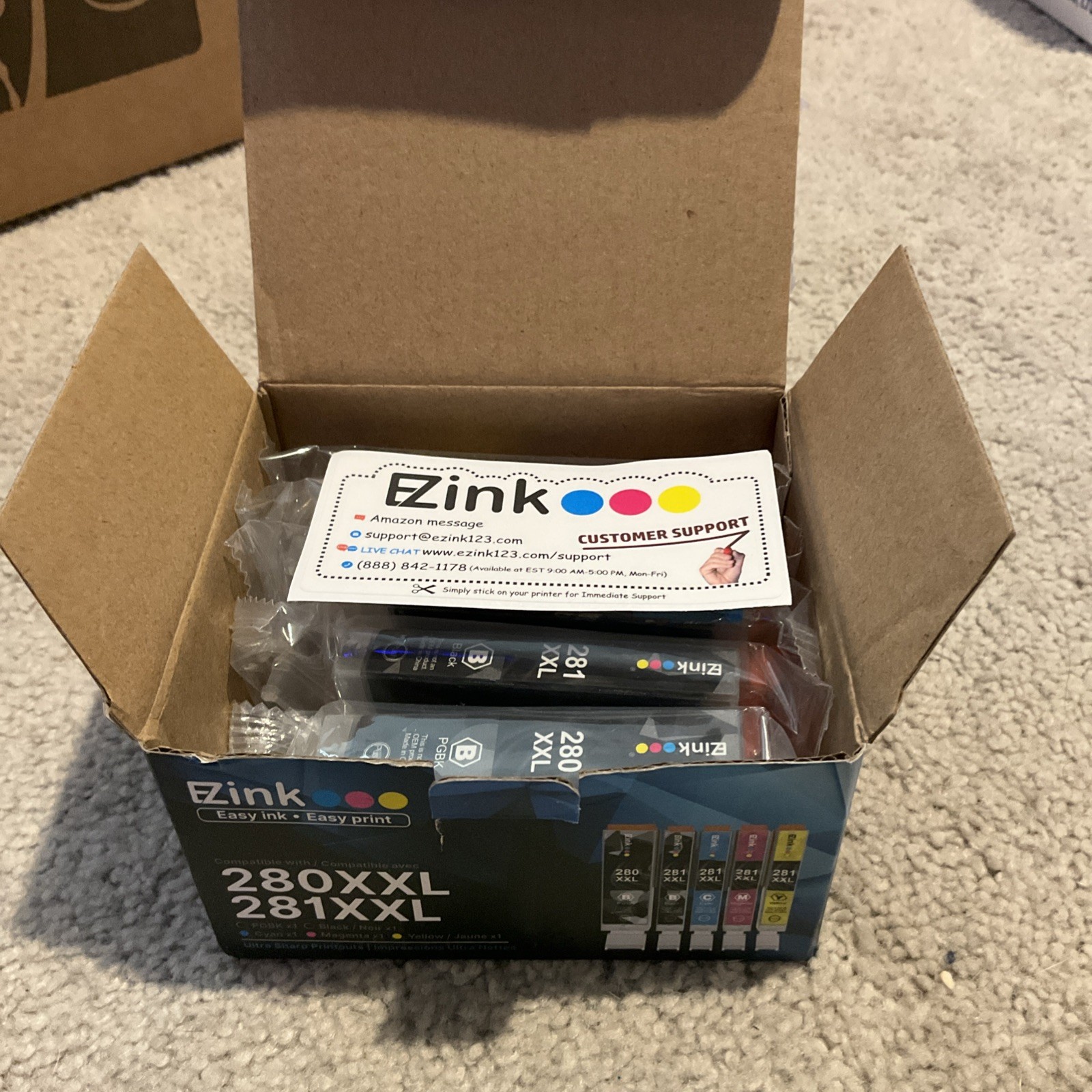 EZInk 280XXL 281XXL Ink Cartridges 5 Sealed Packs