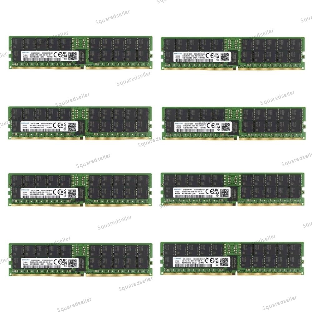 Samsung ( 8 x 64GB ) 512GB 4800MHz REG ECC DDR5 EC8 RDIMM PC5-4800B 2Rx4 RAM