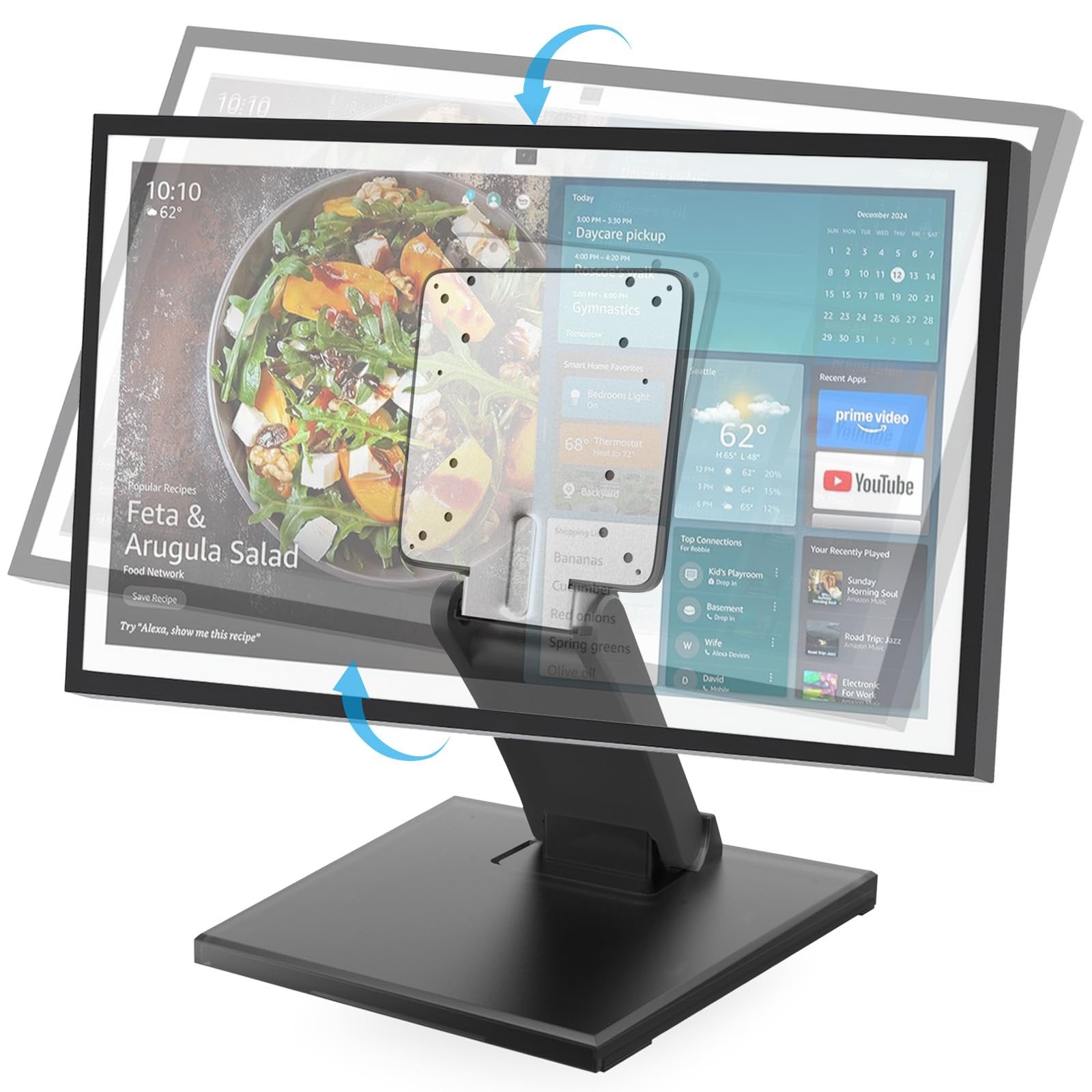 Jakeko Lay Flat Monitor Stand 24 inch - Low Foldable up to 24inch, Black