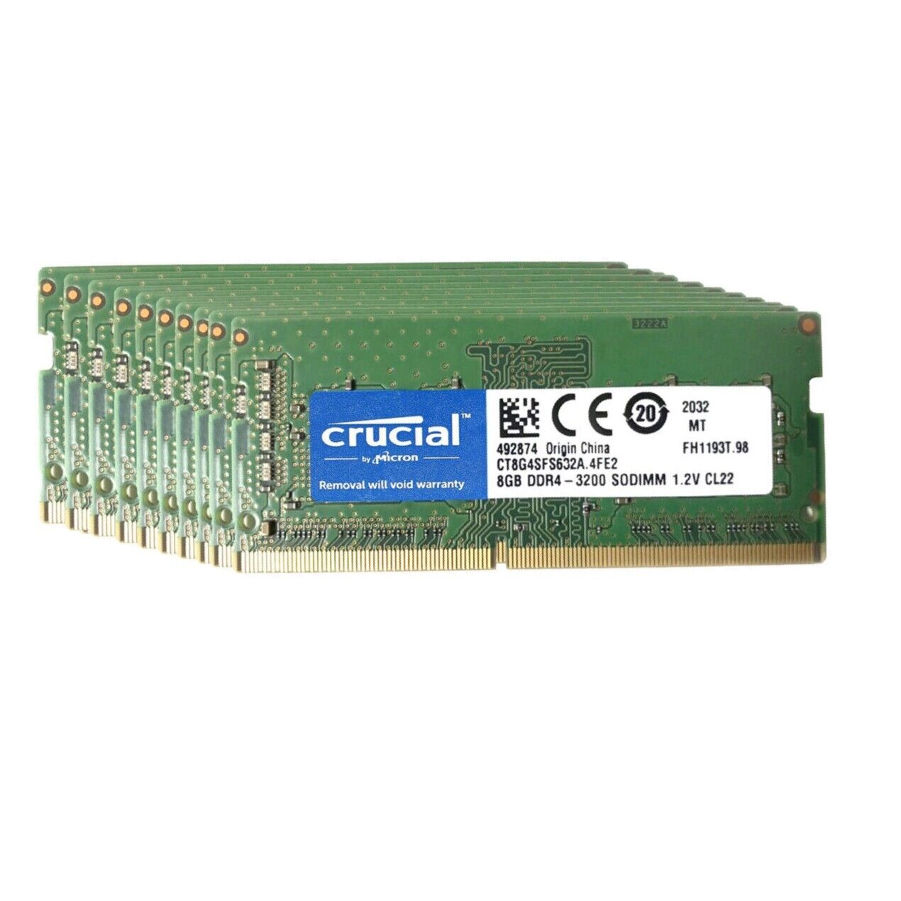 New Crucial Lot 10pcs 8GB DDR4 3200MHz PC4-25600 260Pin Laptop SODIMM Memory Ram