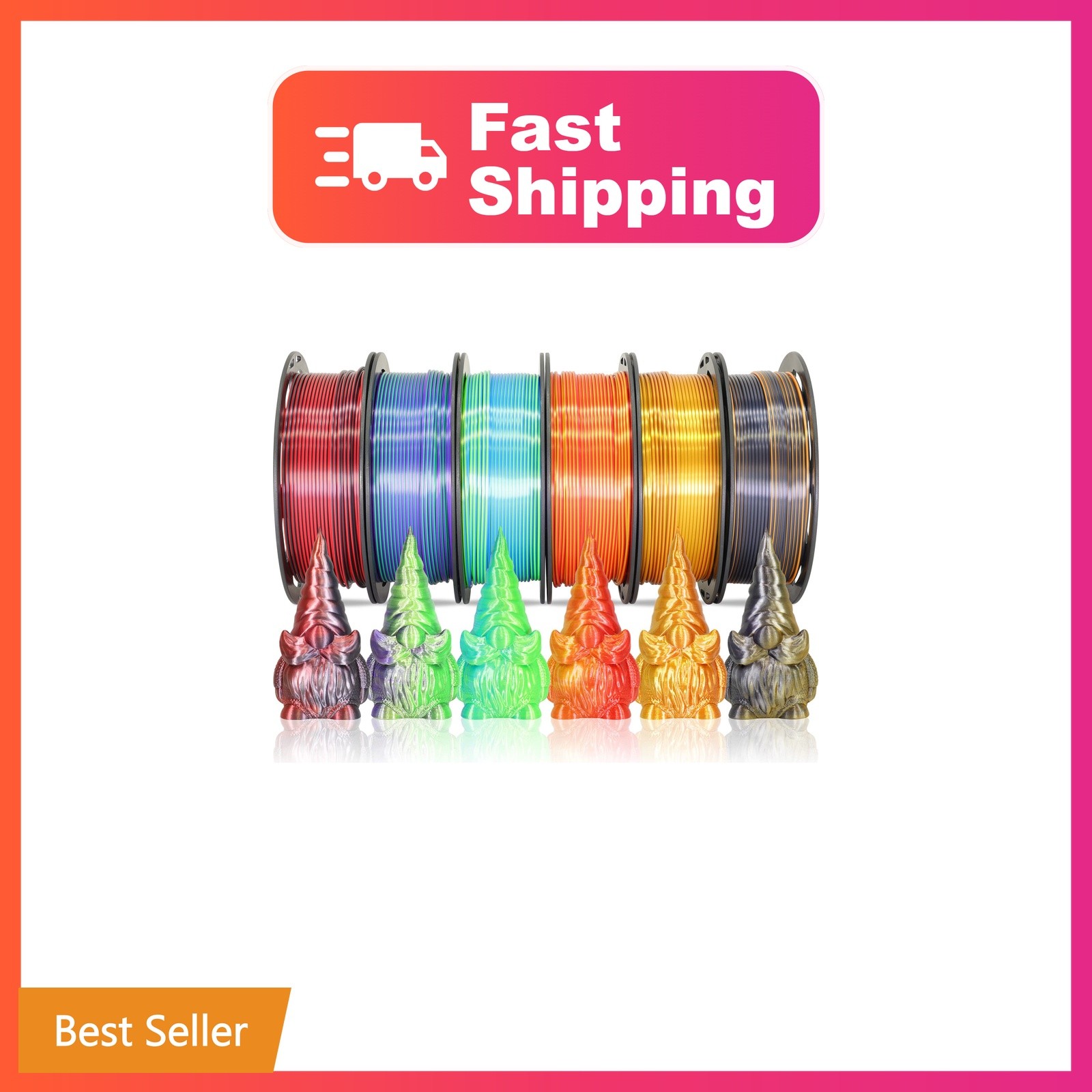 MIKA3D 6 Spools Bicolor Dual Color 1.75mm 3D Printer Filament Bundle, 3D Prin...